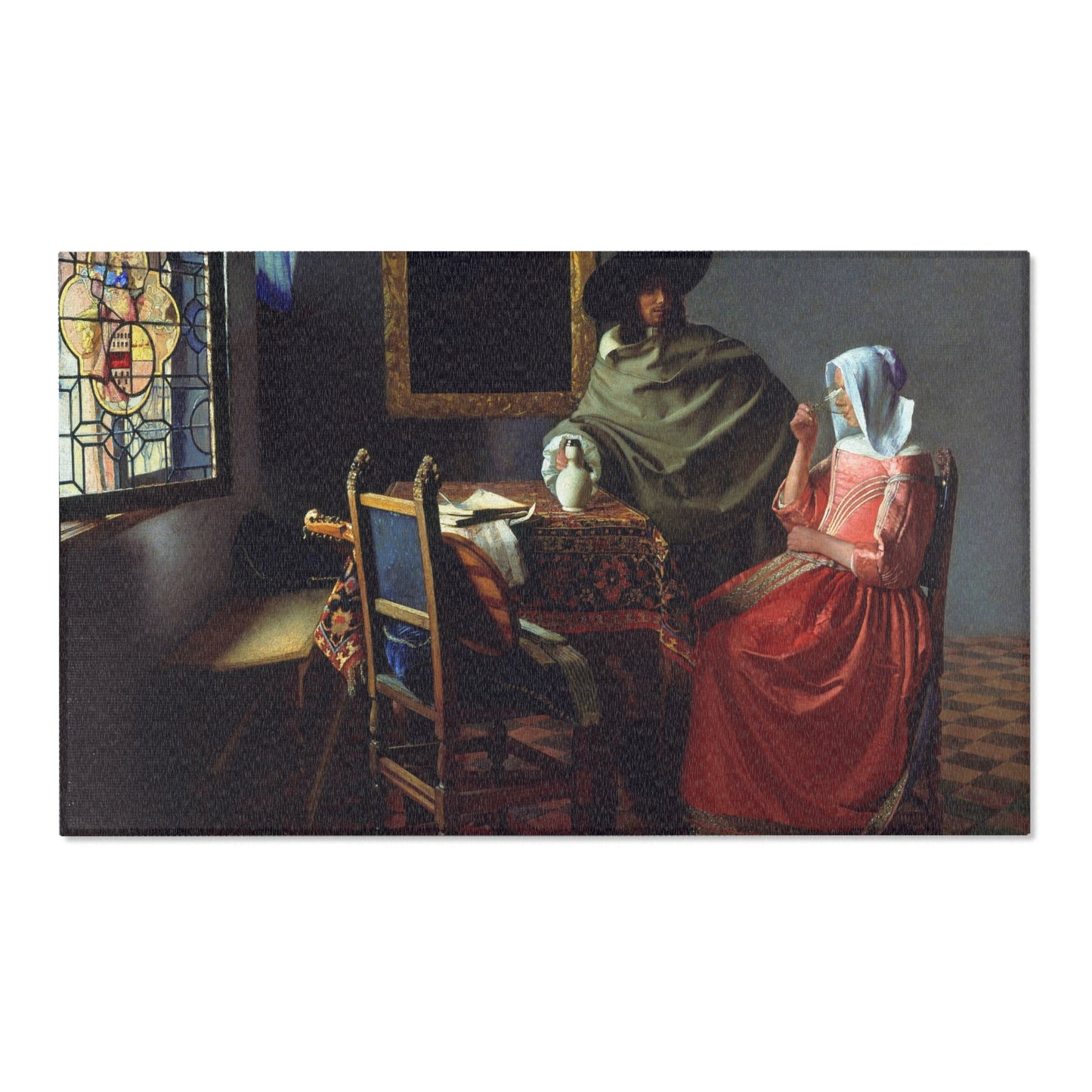 Jan Vermeer van Delft - The Glass of Wine - Google Art Project | Area Rug