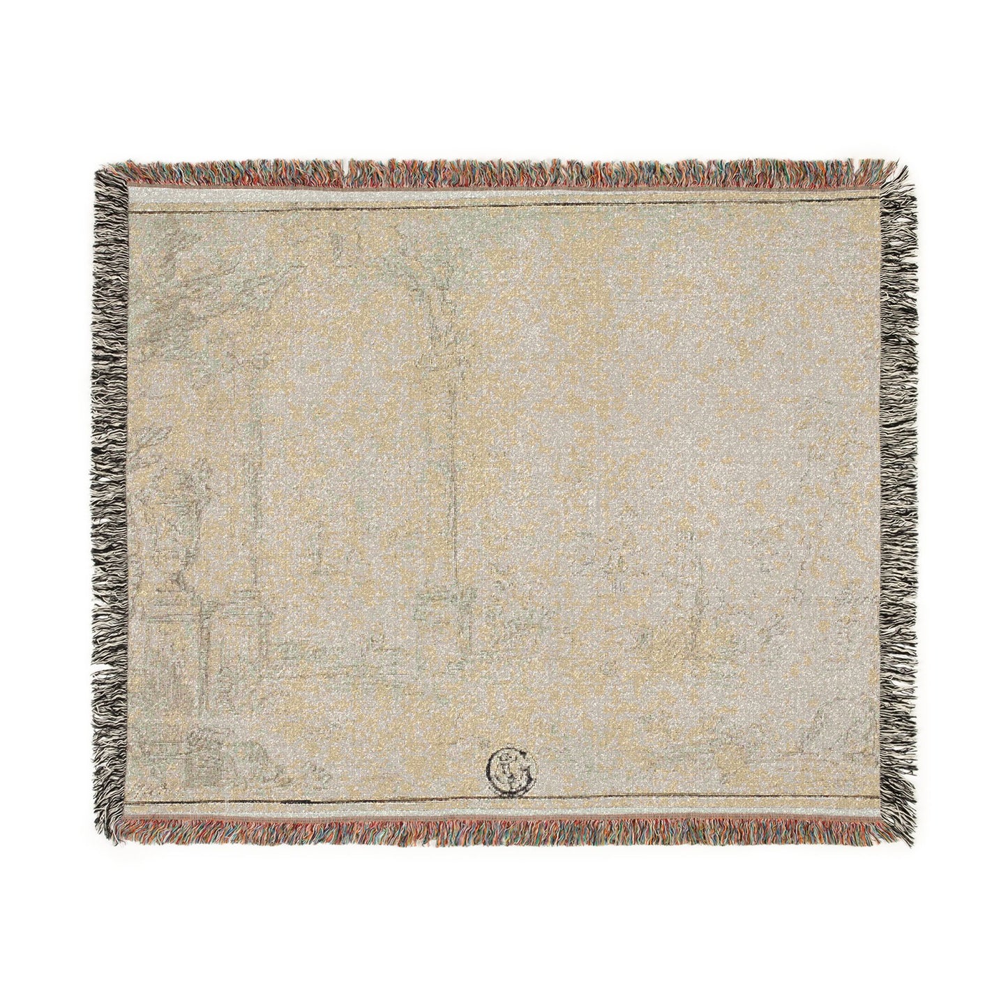 Style of Francesco Guardi - Ruins in a Park, Two Figures | Woven Tapestry Blanket