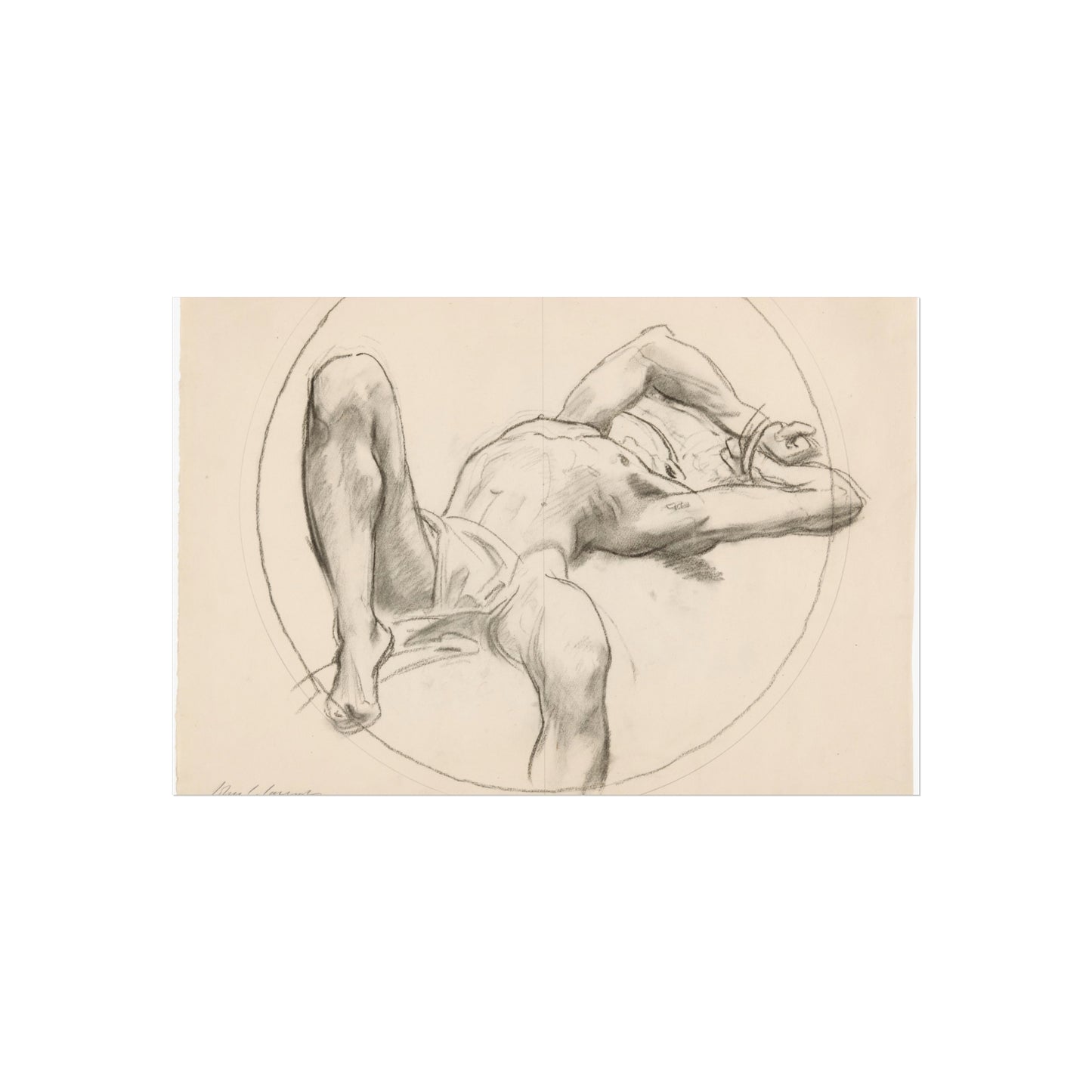 John Singer Sargent - Bound Man (recto); Sketch of Bound Man (verso) | Fine Art Poster
