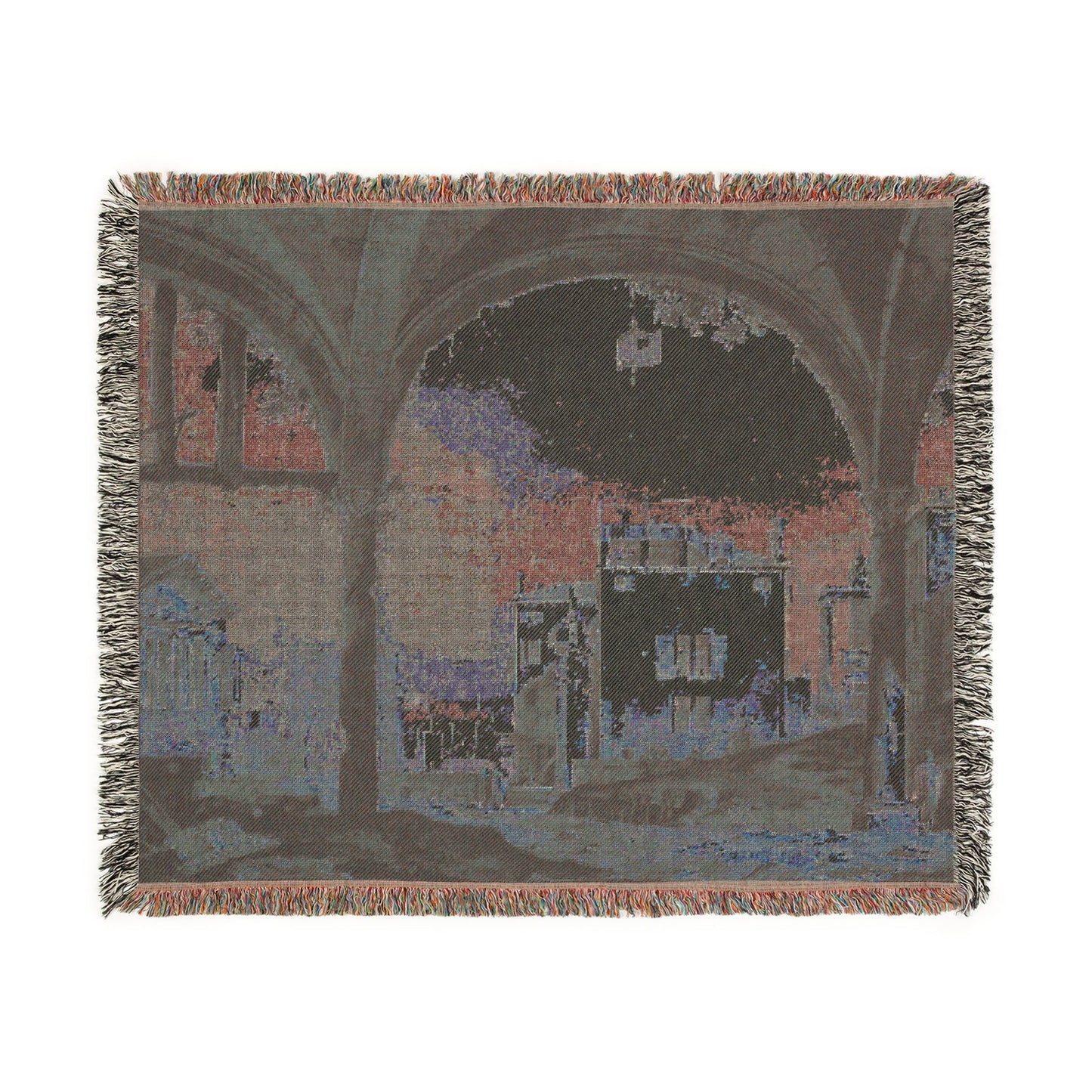 Follower of Canaletto - Portico with a Lantern | Woven Tapestry Blanket