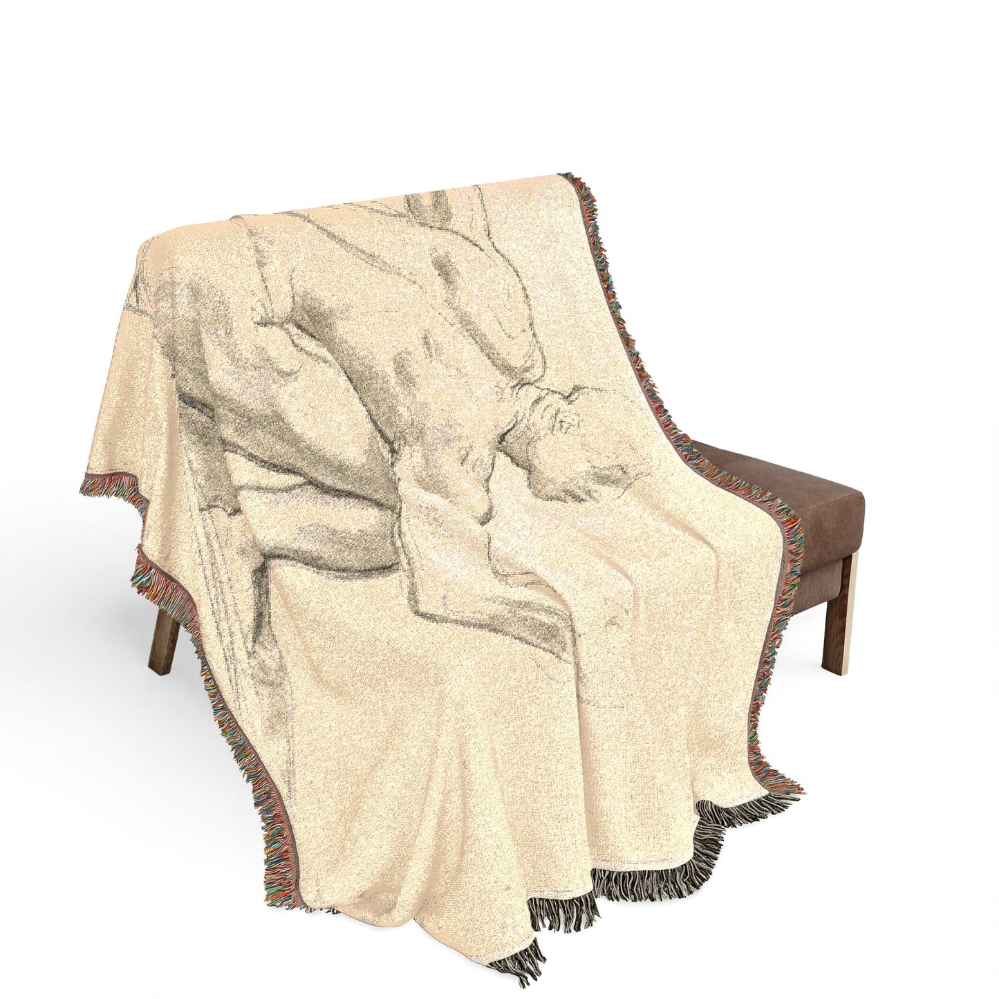 John Singer Sargent - Seated Male Nude | Woven Tapestry Blanket