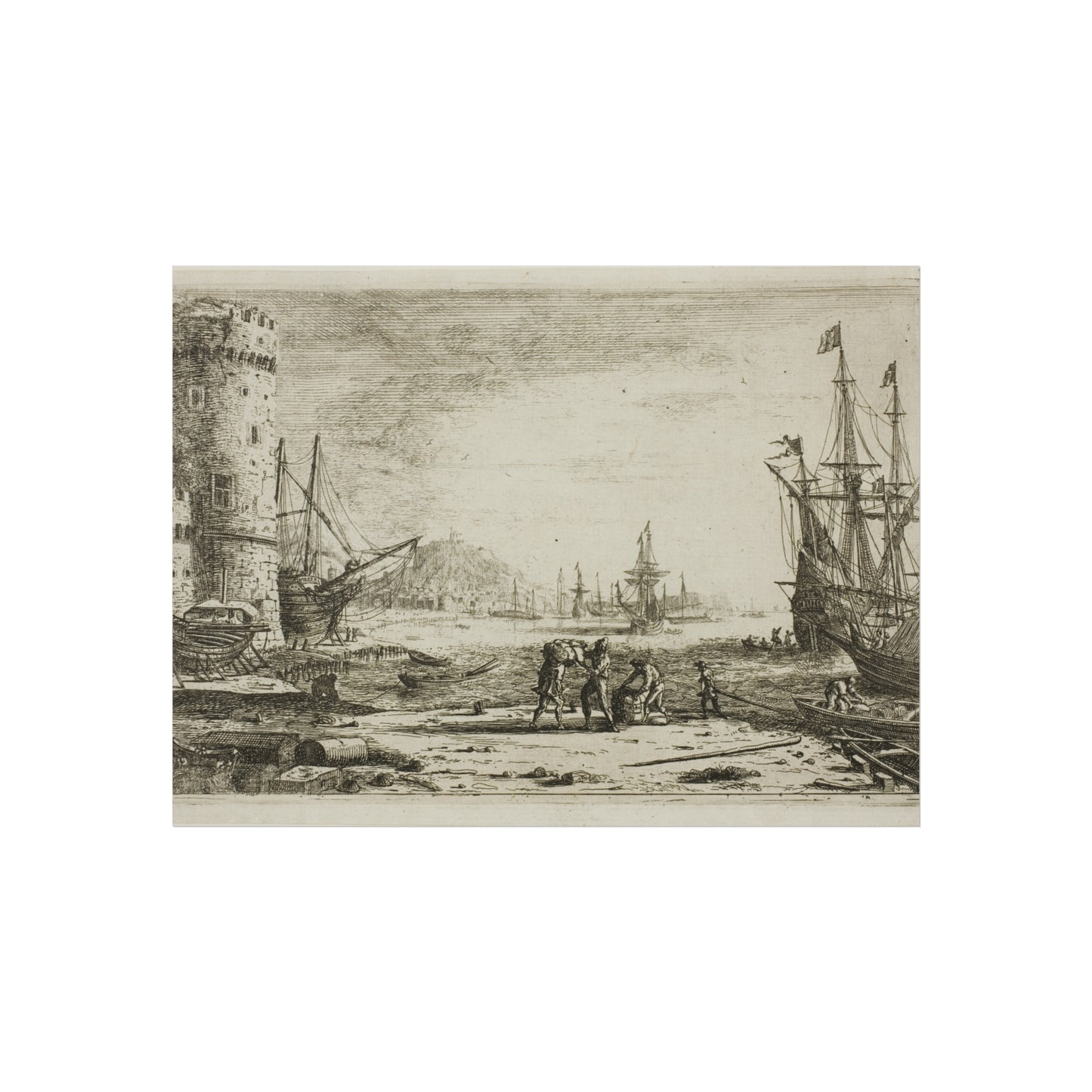 Claude Lorrain - Harbor with a Large Tower | Fine Art Poster
