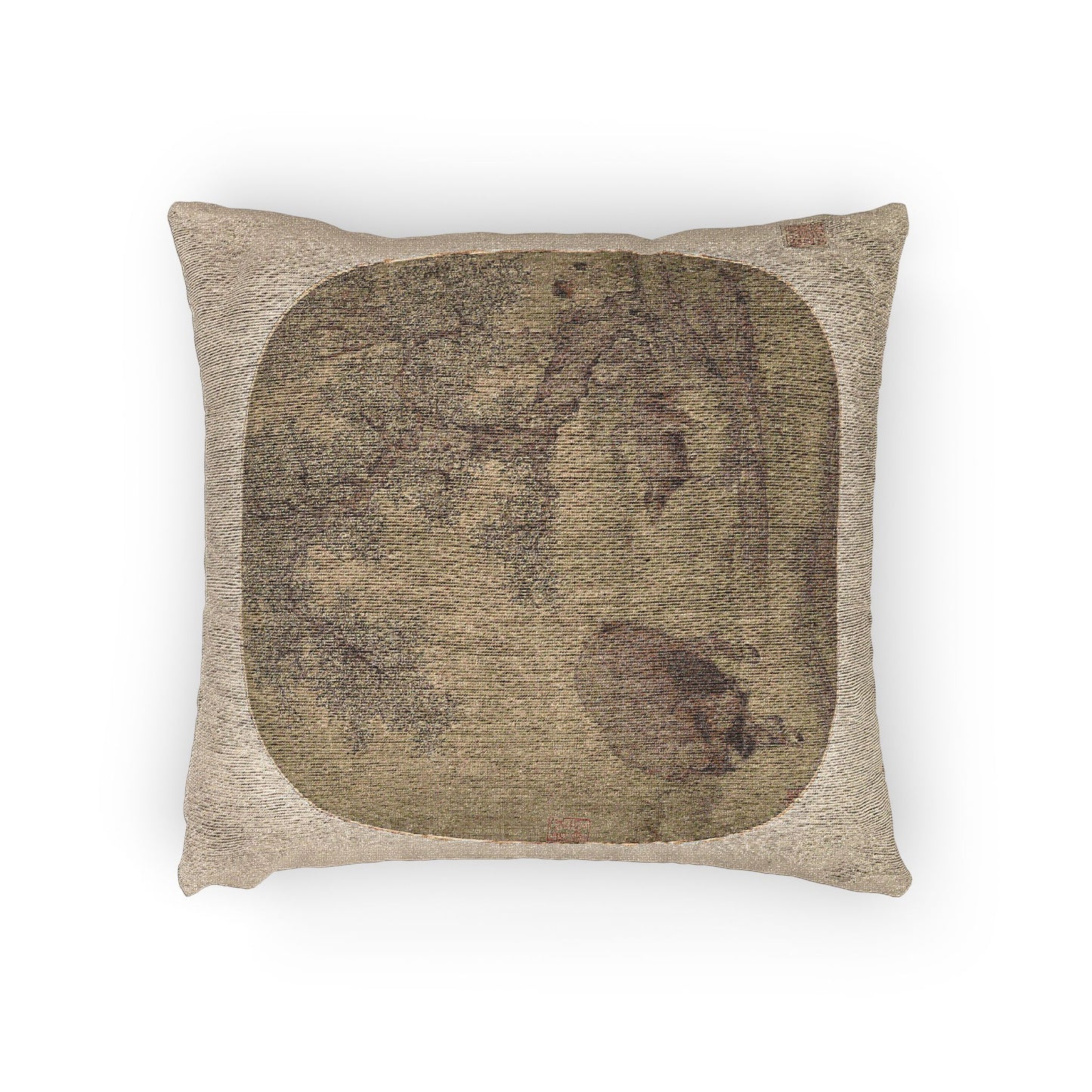 101_man-buffalo-and-calf | Woven Pillow