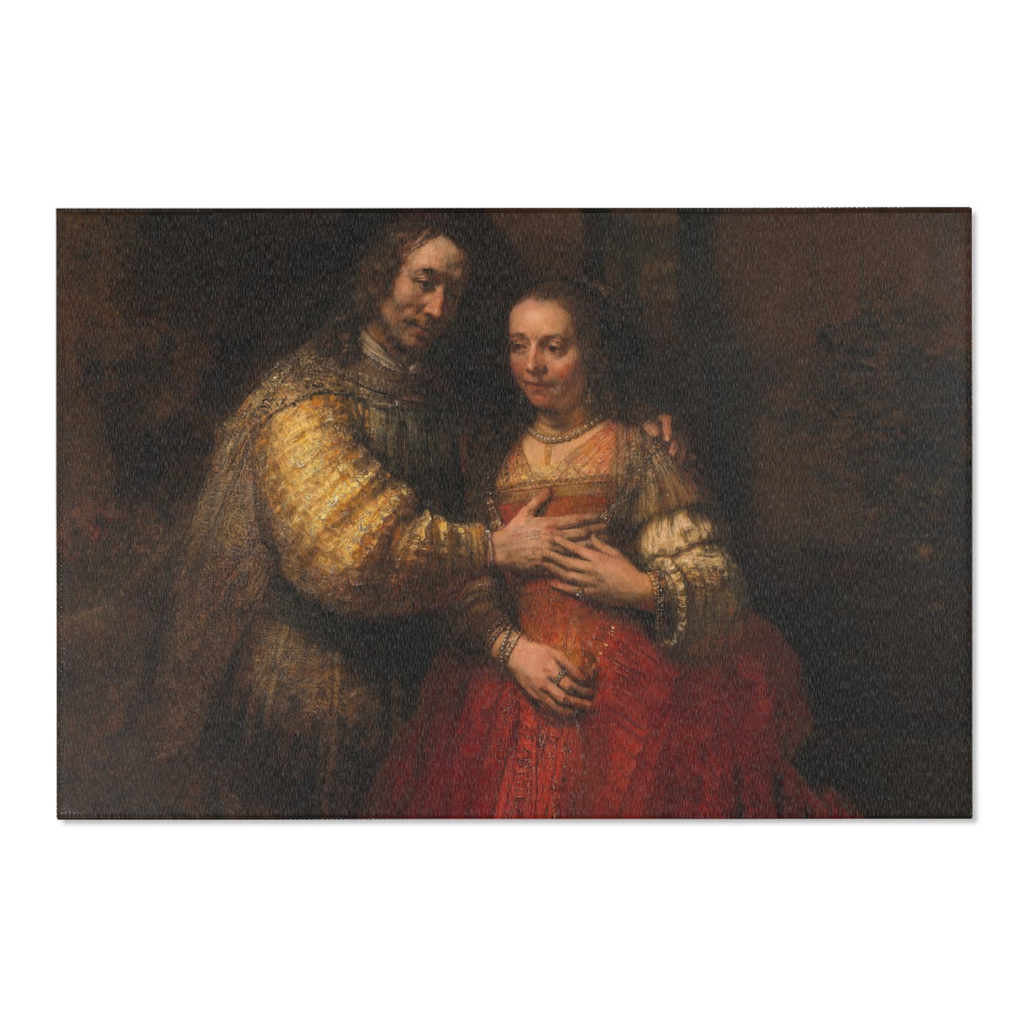 Rembrandt Harmensz. van Rijn - Portret van een paar als oudtestamentische figuren, genaamd 'Het Joodse bruidje' - Google | Area Rug