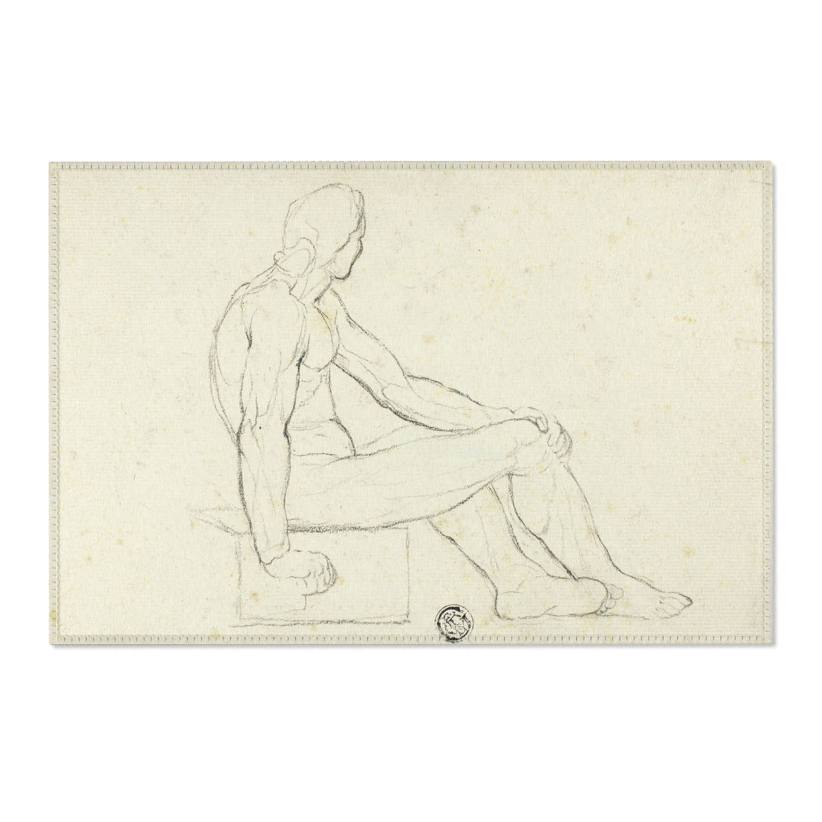 Seated Male Nude (style of David) Area Rug