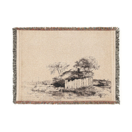 A Cottage with White Paling — Rembrandt Tapestry Blanket