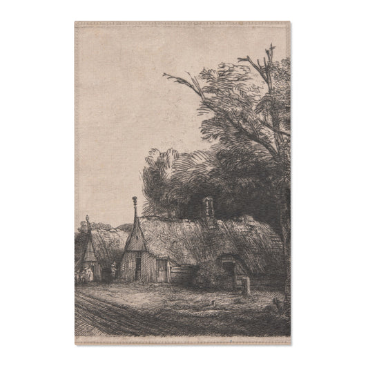 Landscape with Three Gabled Cottages — Rembrandt Area Rug