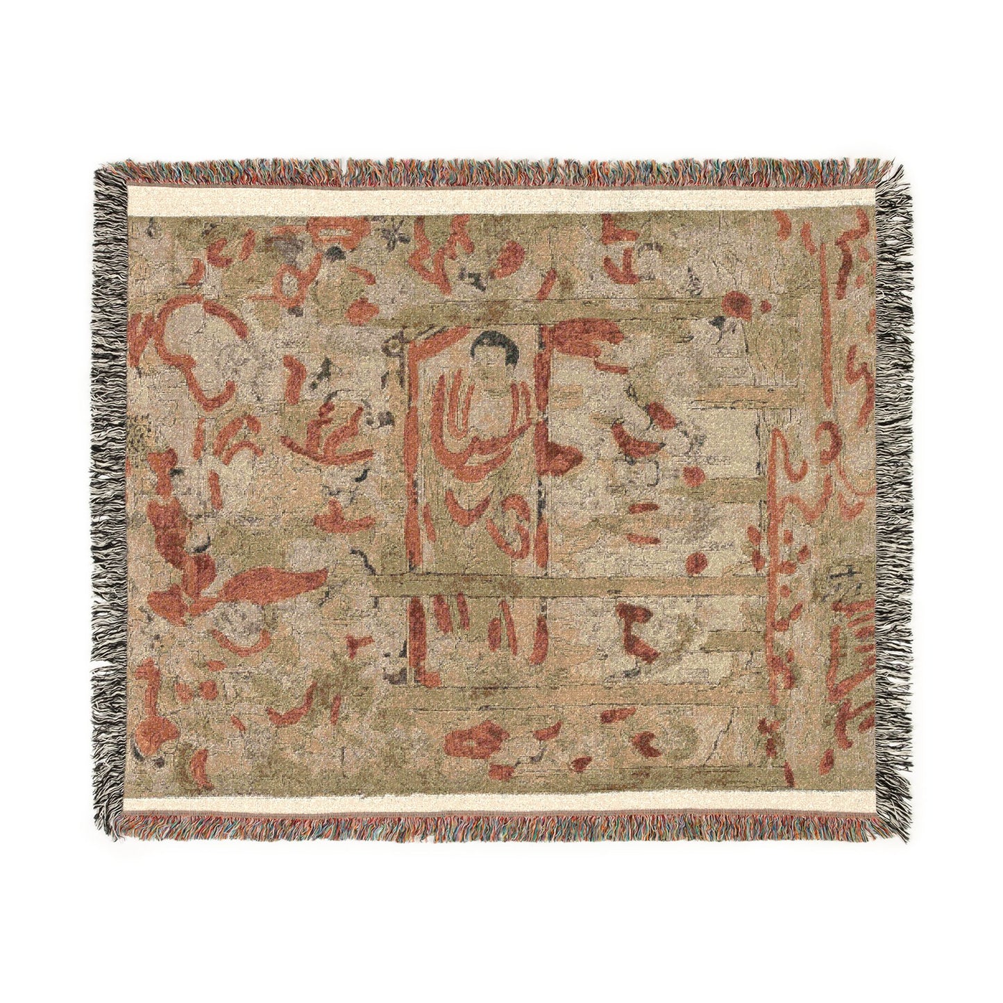 The Parinirvana of the Buddha Woven Throw Blanket
