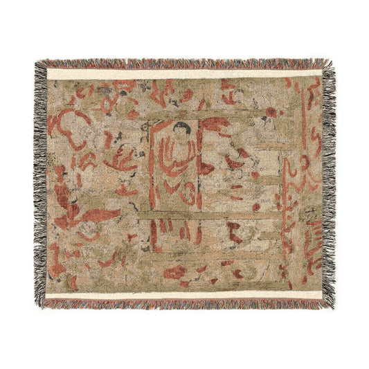 The Parinirvana of the Buddha Woven Throw Blanket