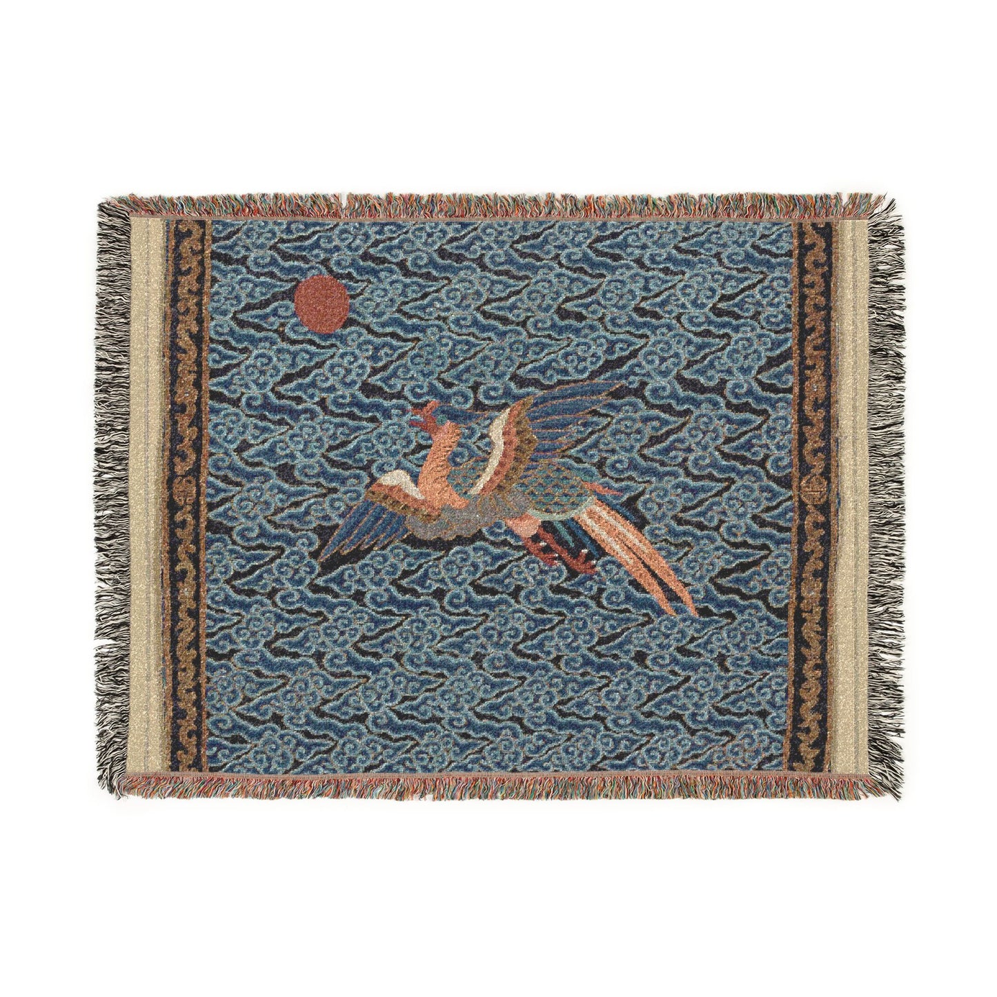 140_rank-badge-with-pheasant | Woven Tapestry Blanket