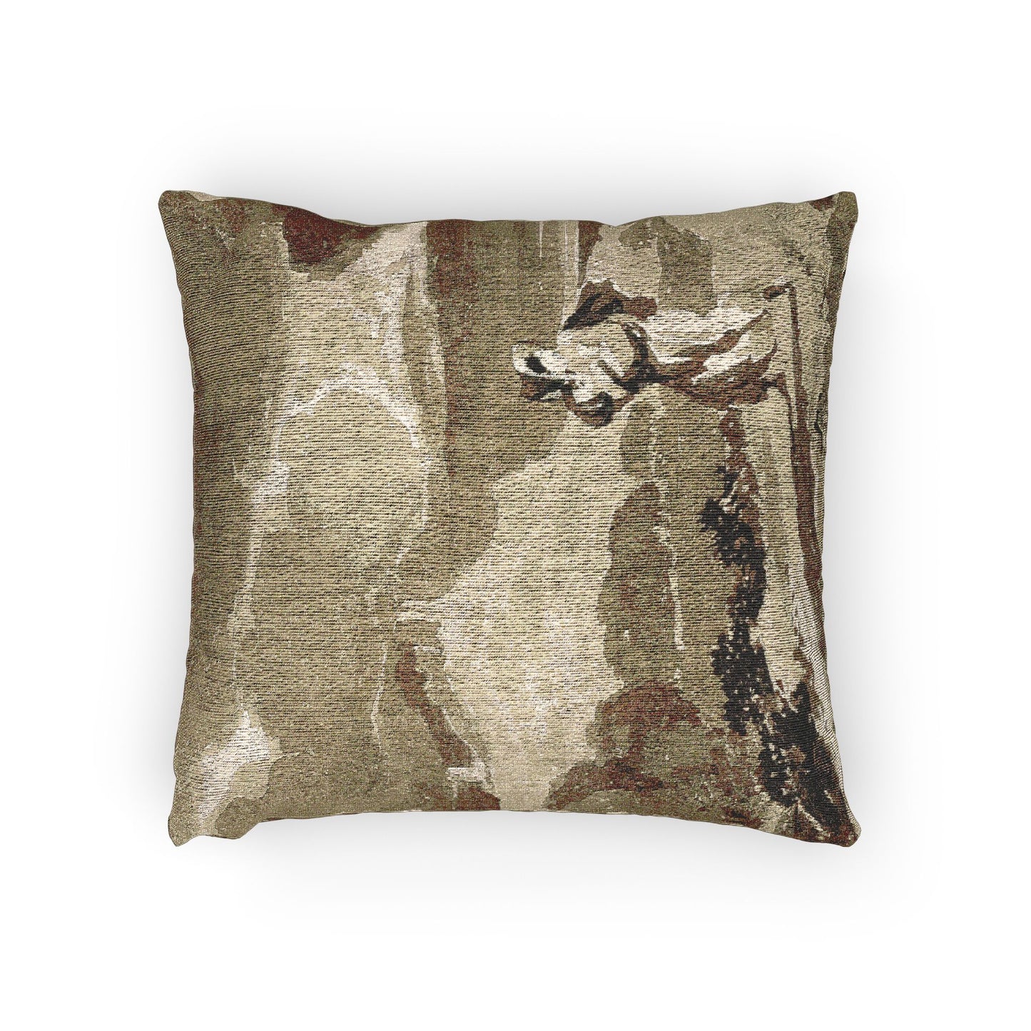 John Constable - Woman with Baby Fleeing Across Moors | Woven Pillow