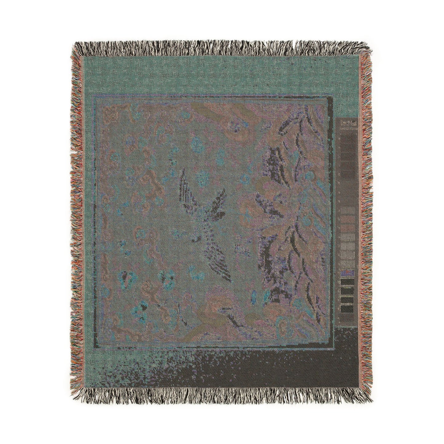 150_rank-badge-with-bird-and-flower-motifs | Woven Tapestry Blanket