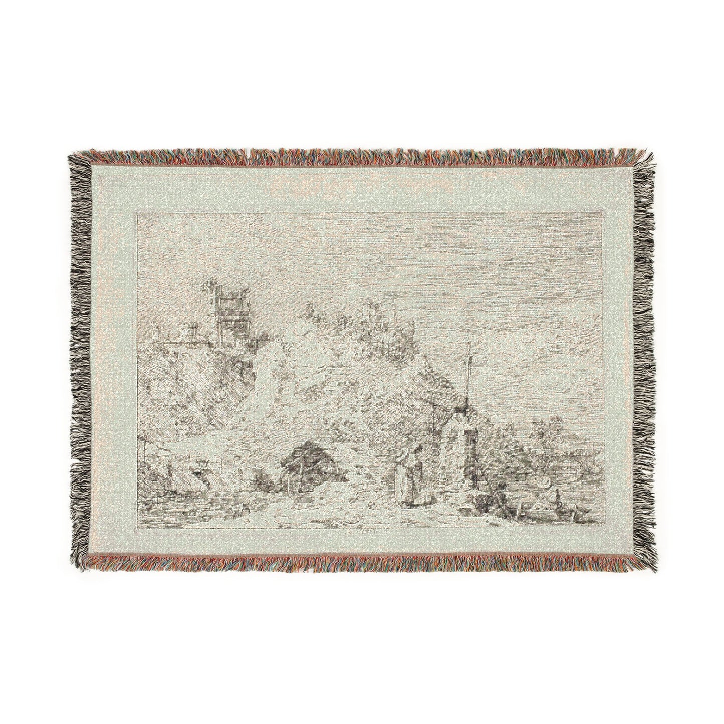 Canaletto - Landscape with the Pilgrim at Prayer, from Vedute | Woven Tapestry Blanket