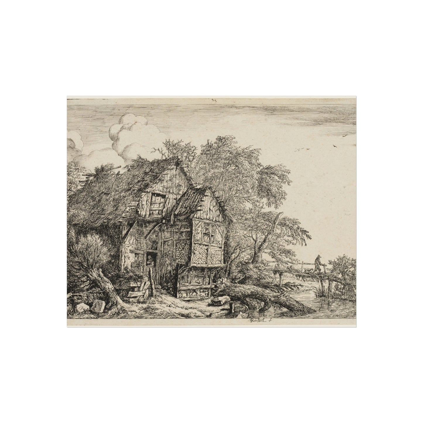 Jacob van Ruisdael - The Little Bridge | Fine Art Poster