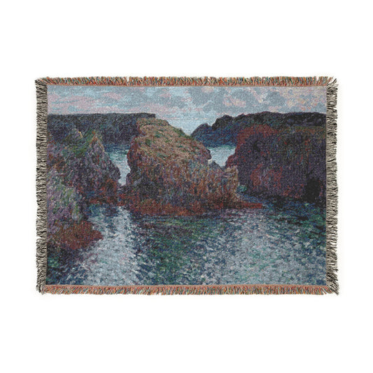 Rocks at Port-Goulphar, Belle-Île — Monet Tapestry Blanket