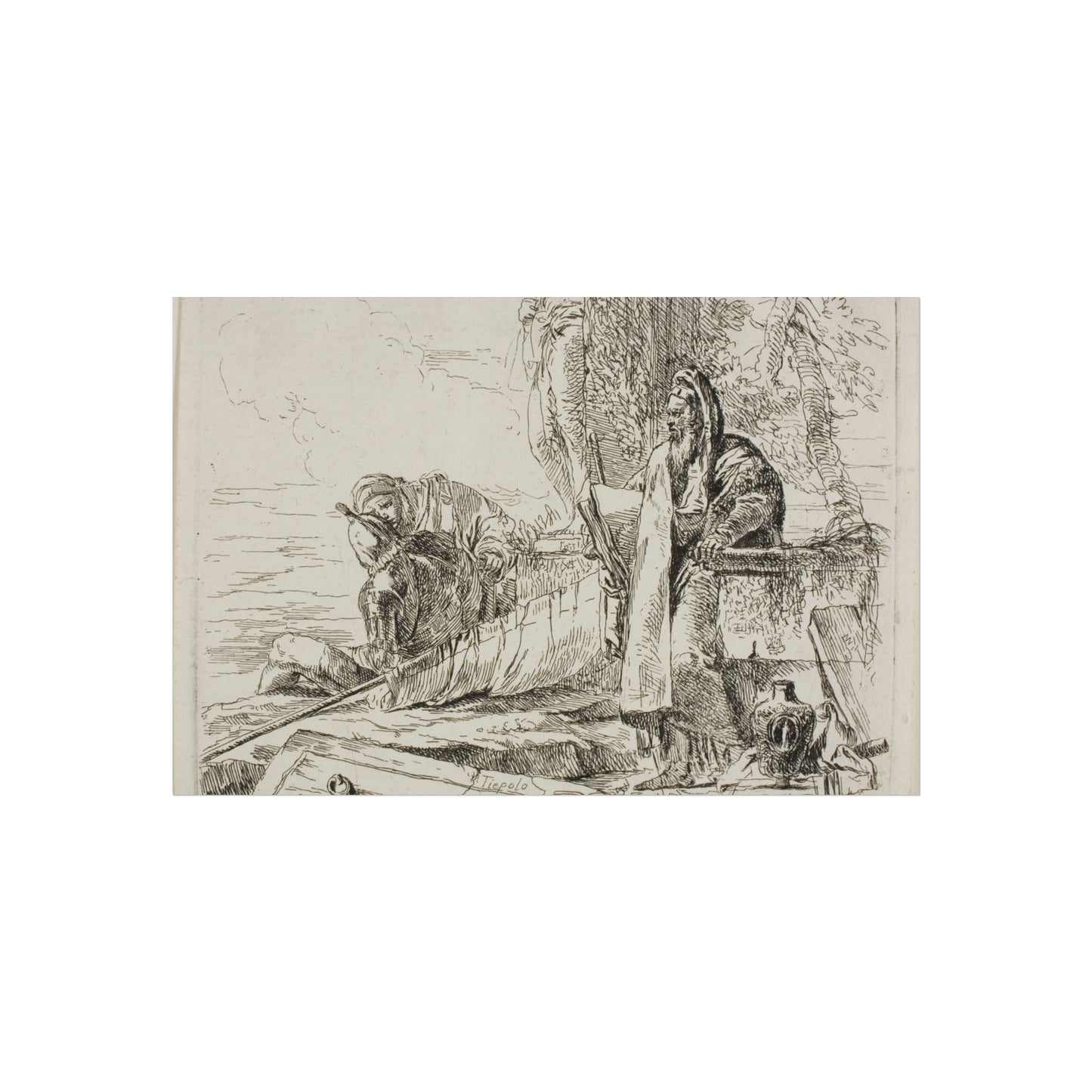 Giovanni Battista Tiepolo - Standing Philosopher and Two Other Figures, from Capricci | Fine Art Poster