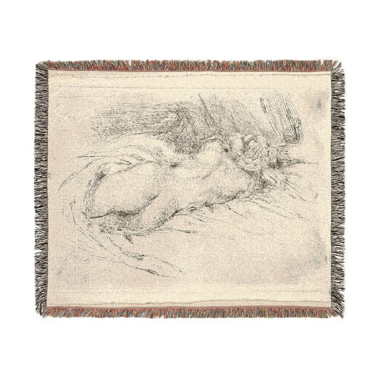 Eugène Delacroix - Study of a Woman Seen from the Back | Tapestry Blanket