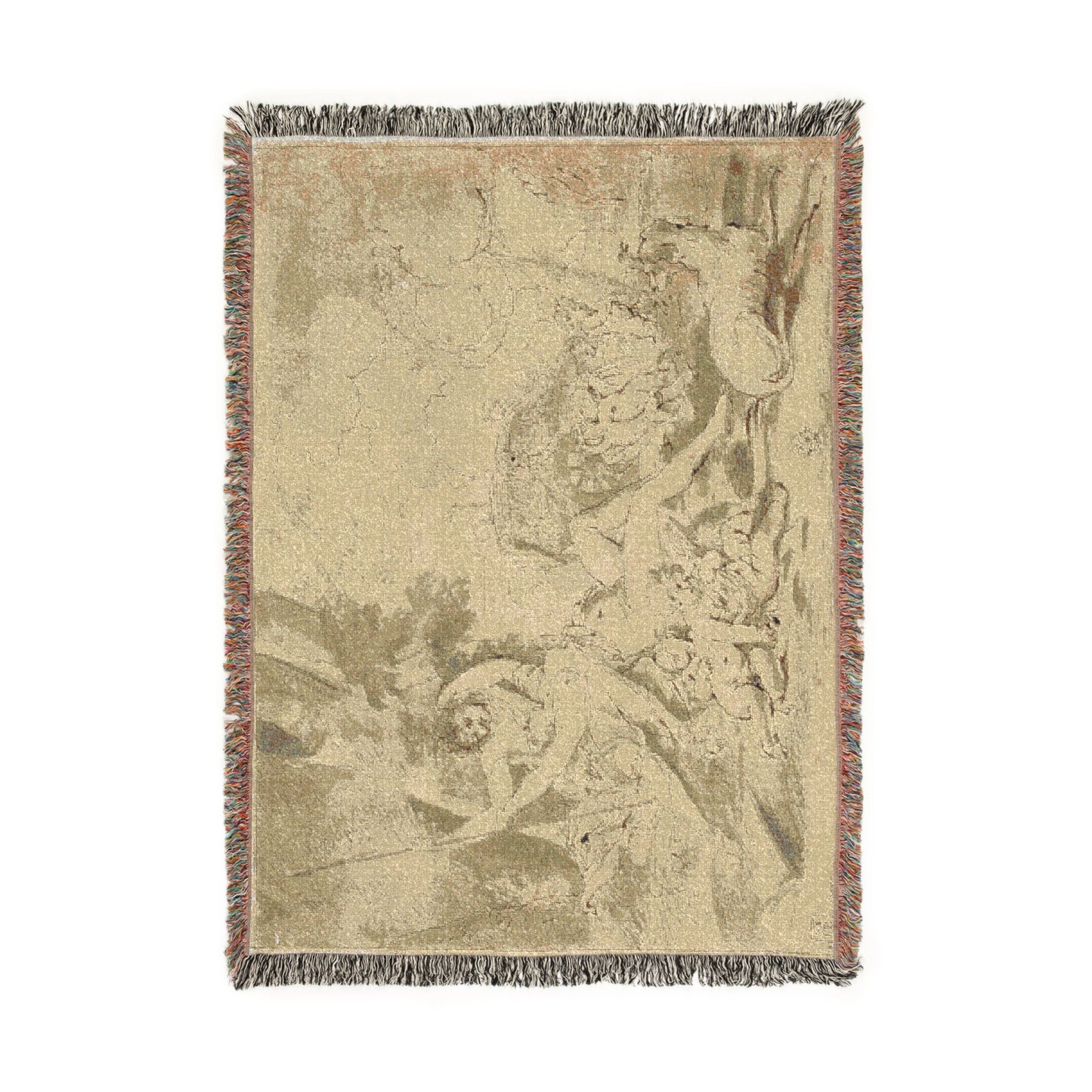 Nicolas Poussin - Figures, Chariot and Dog | Woven Tapestry Blanket