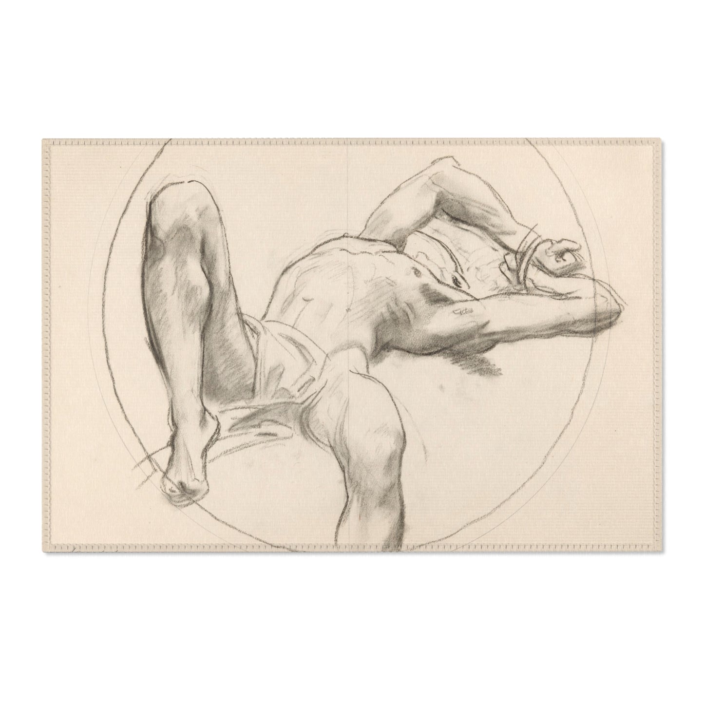 John Singer Sargent - Bound Man (recto); Sketch of Bound Man (verso) | Area Rug