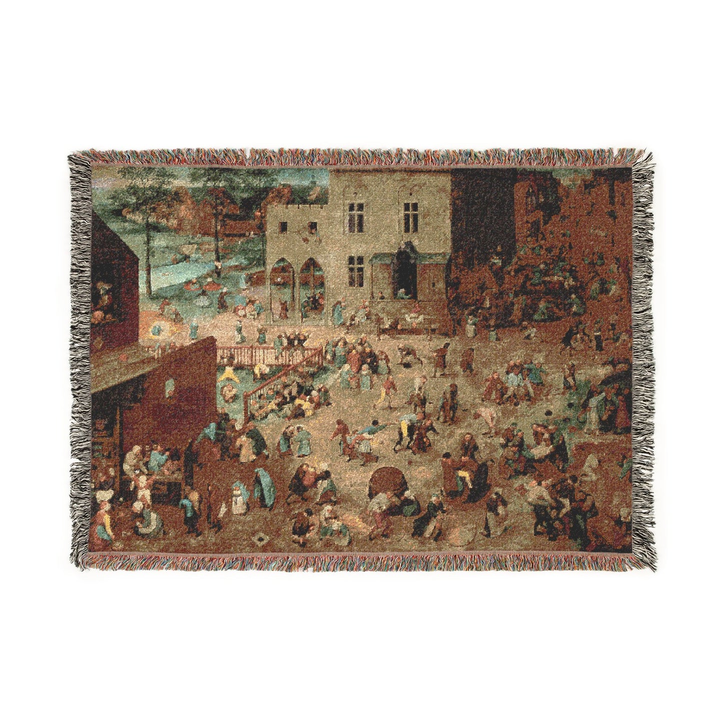 Pieter Bruegel the Elder - Children’s Games - Google Art Project | Woven Tapestry Blanket