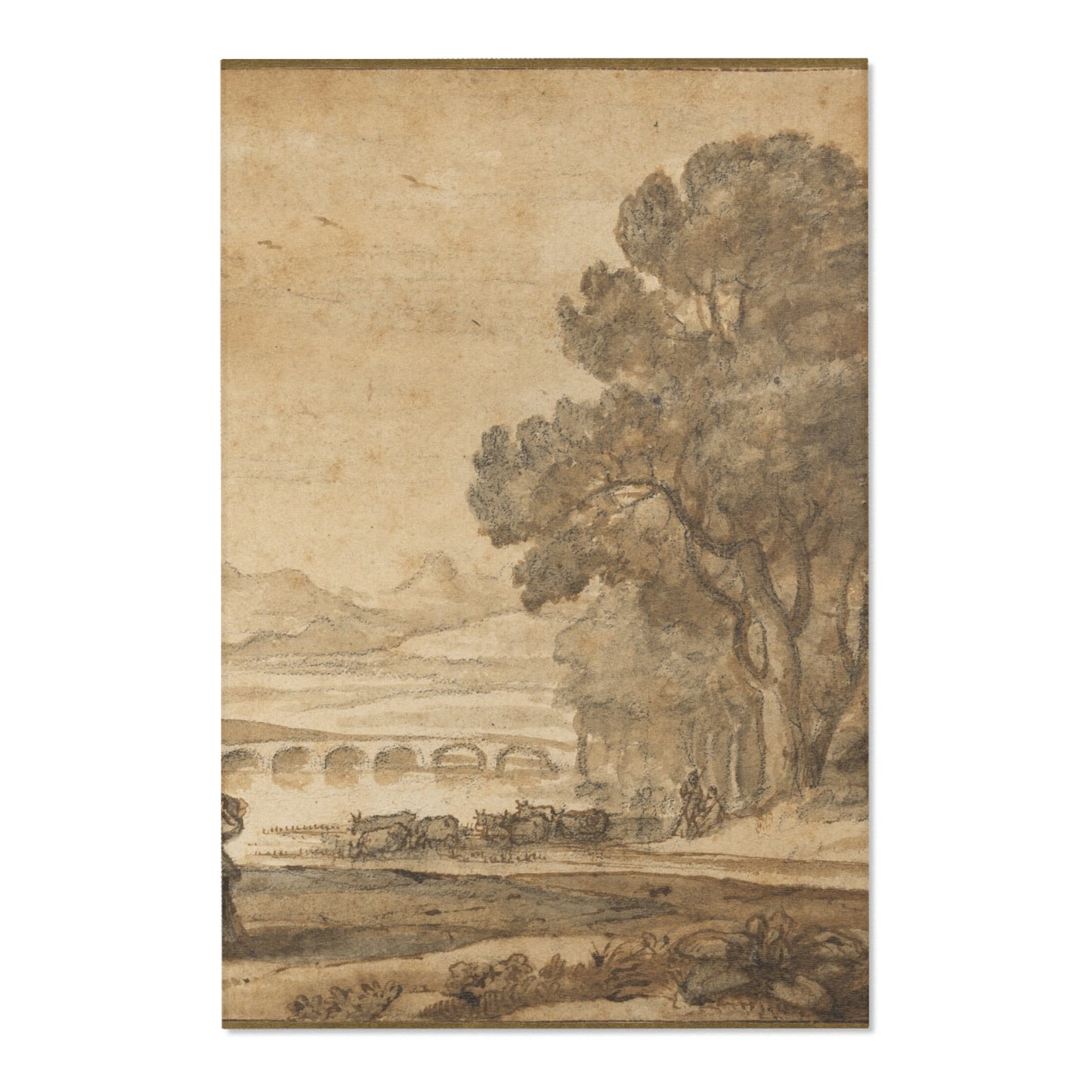 Claude Lorrain - A Wooded River Landscape with Jacob, Laban, and His Daughters | Area Rug