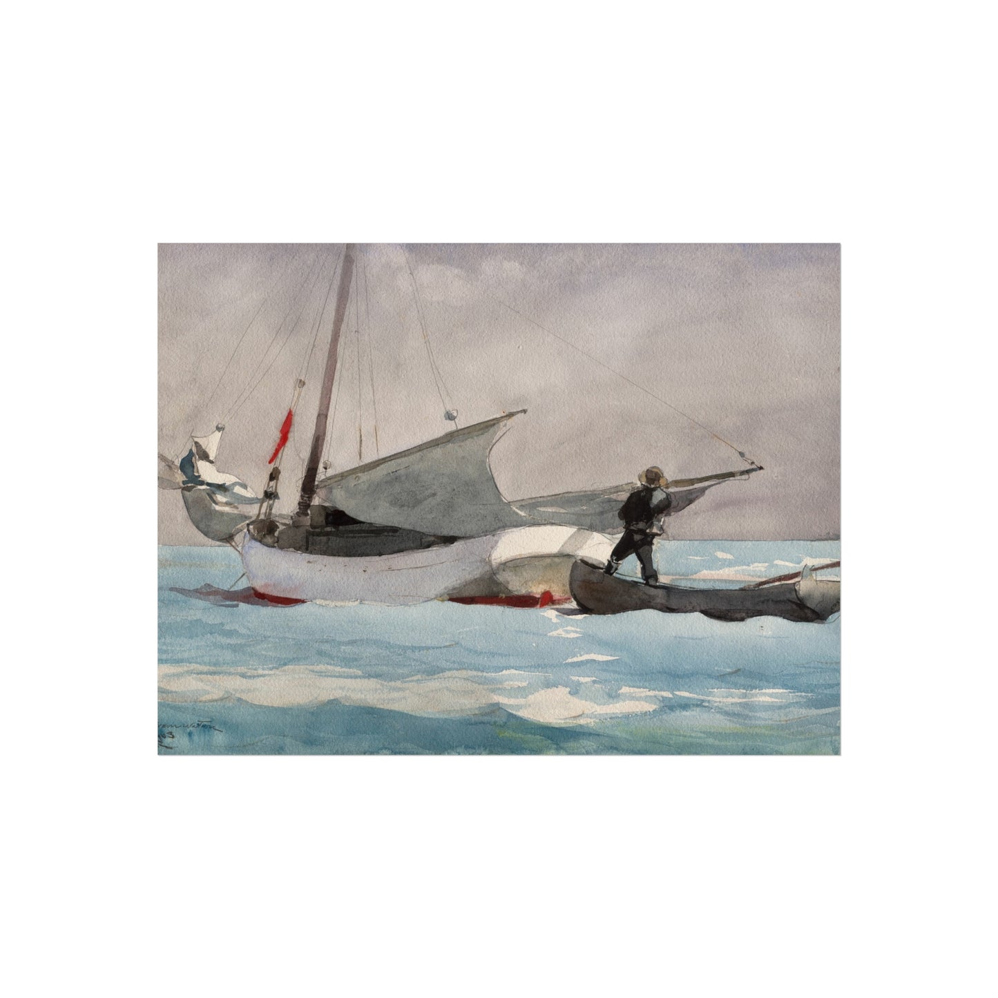 Winslow Homer - Stowing Sail | Fine Art Poster