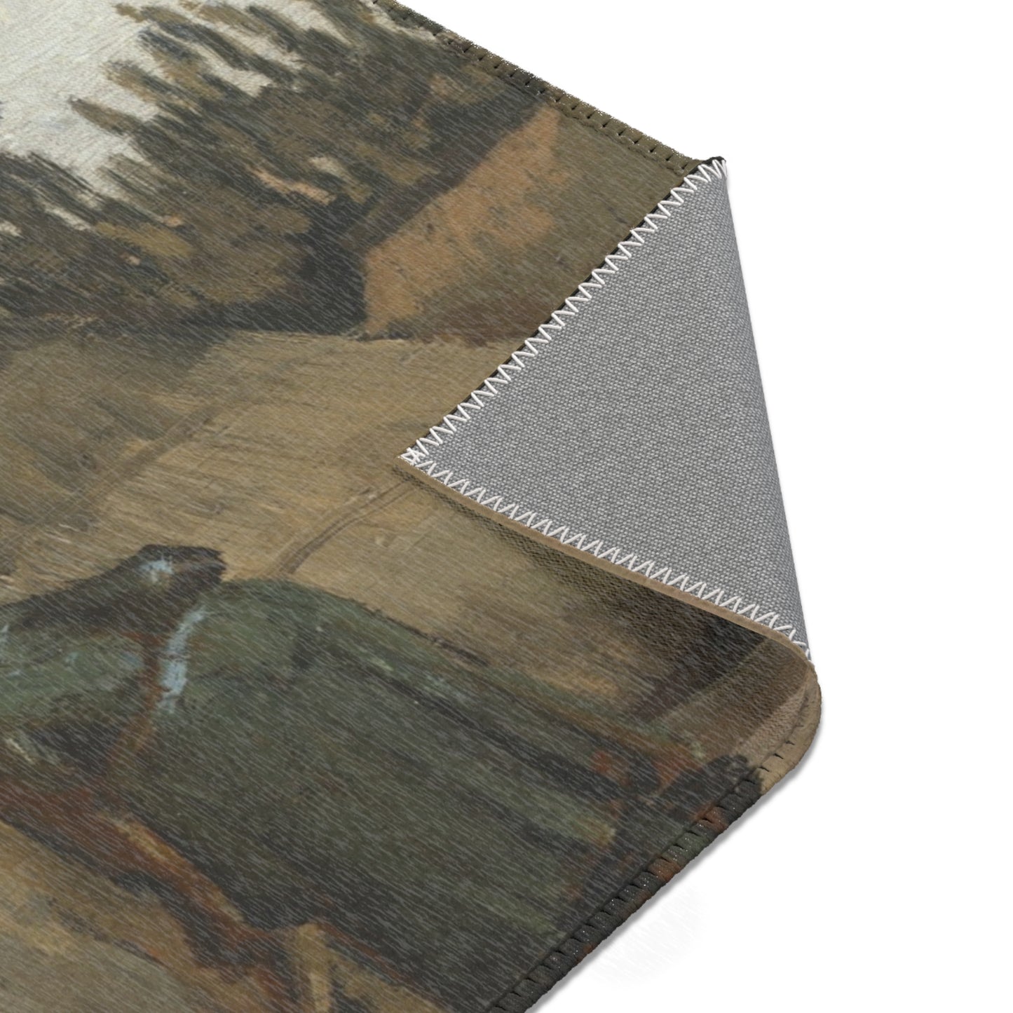 Vincent van Gogh - A Peasant Woman Digging in Front of Her Cottage | Area Rug