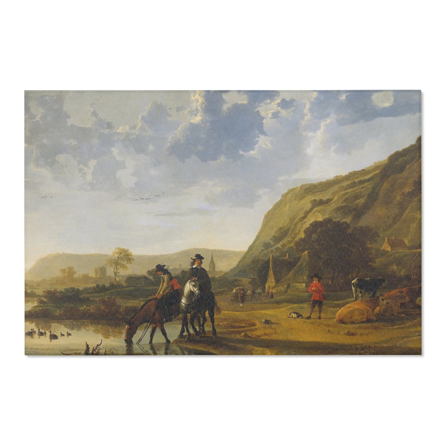 Aelbert Cuyp - Rivierlandschap met ruiters - Google Art Project | Area Rug