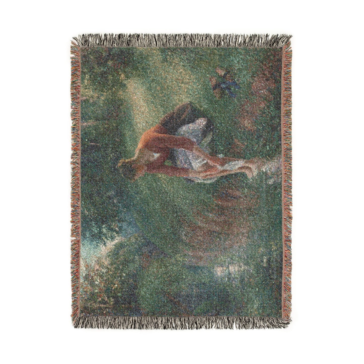 Camille Pissarro - Woman Bathing Her Feet in a Brook | Woven Tapestry Blanket