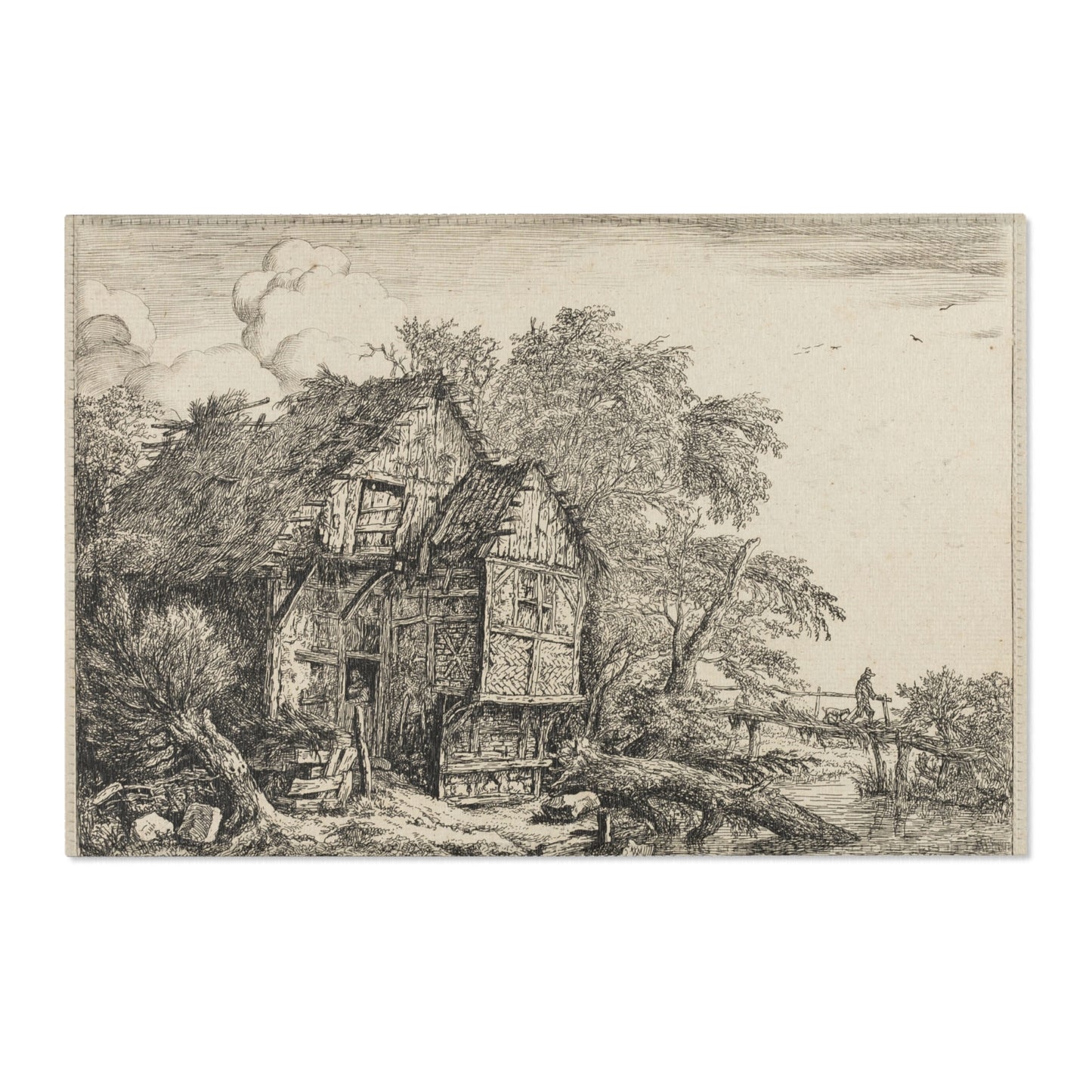 Jacob van Ruisdael - The Little Bridge | Area Rug