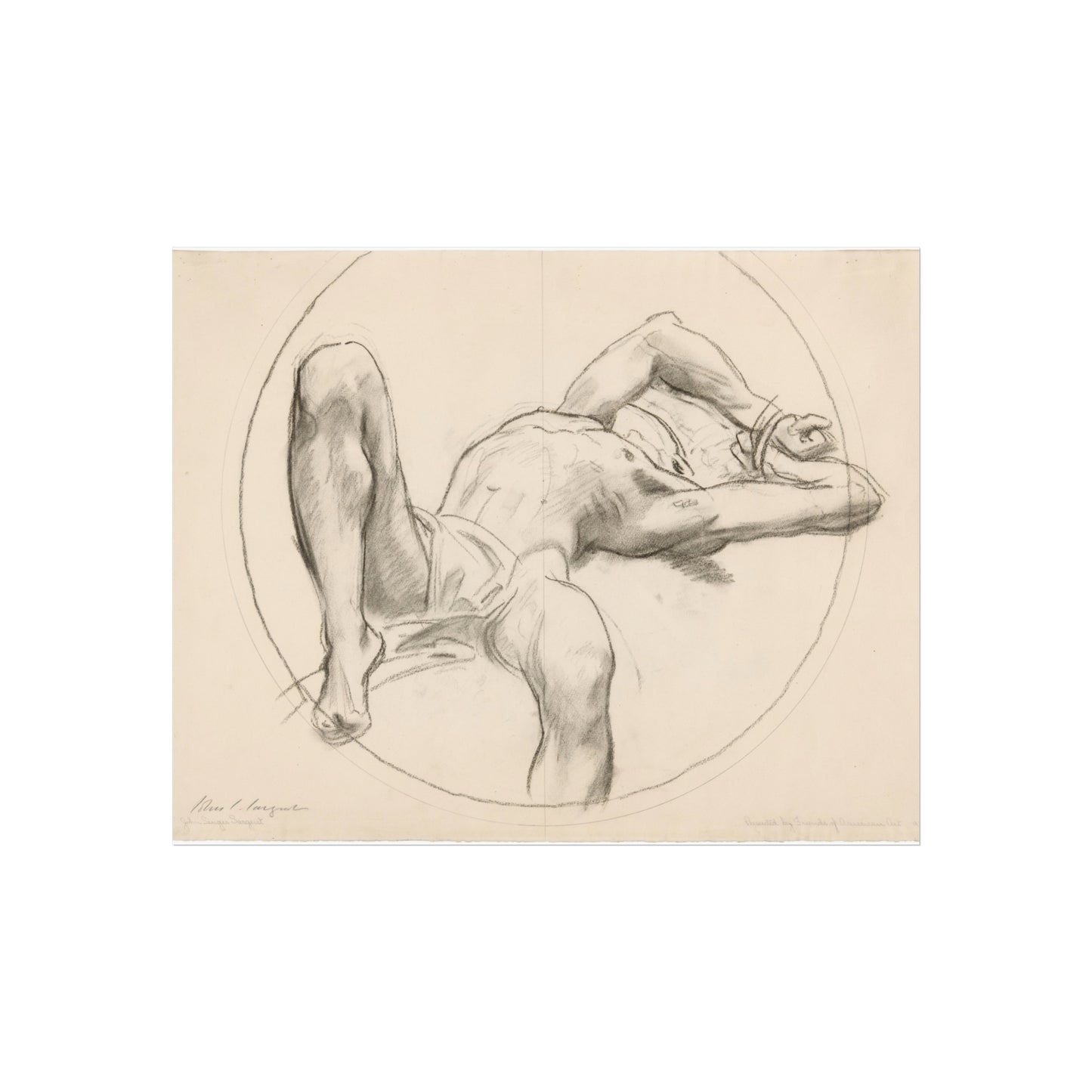 John Singer Sargent - Bound Man (recto); Sketch of Bound Man (verso) | Fine Art Poster