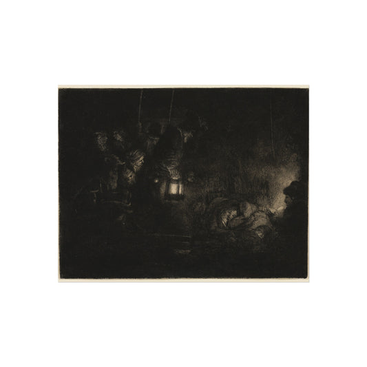 The Adoration of the Shepherds (A Night Piece) — Rembrandt van Rijn Fine Art Poster