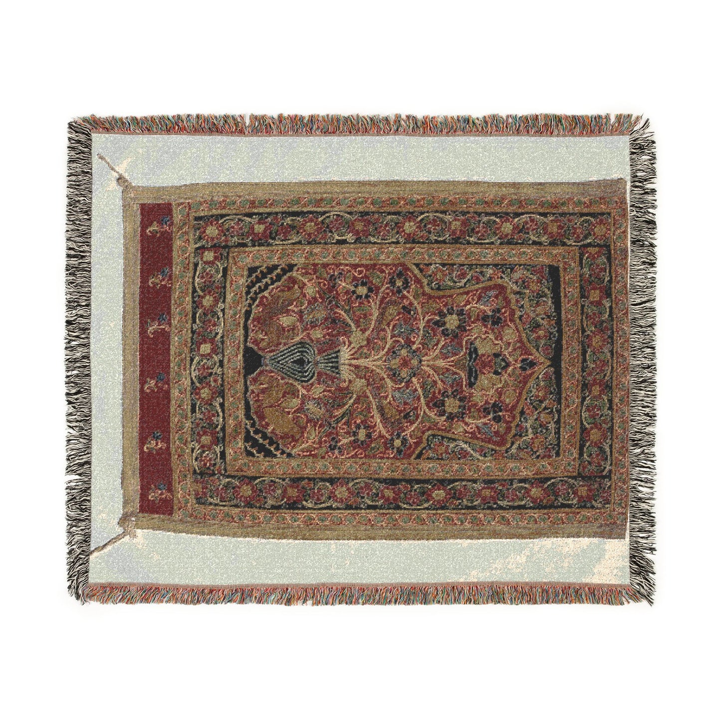 Royal Round Tent made for Muhammad Shah (wall panel with one design unit) Woven Throw Blanket