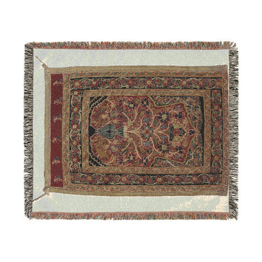Royal Round Tent made for Muhammad Shah (wall panel with one design unit) Woven Throw Blanket