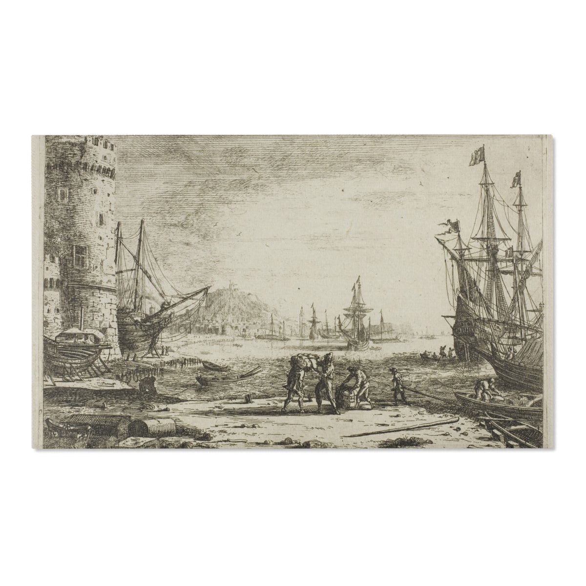 Harbor with a Large Tower — Lorrain Area Rug