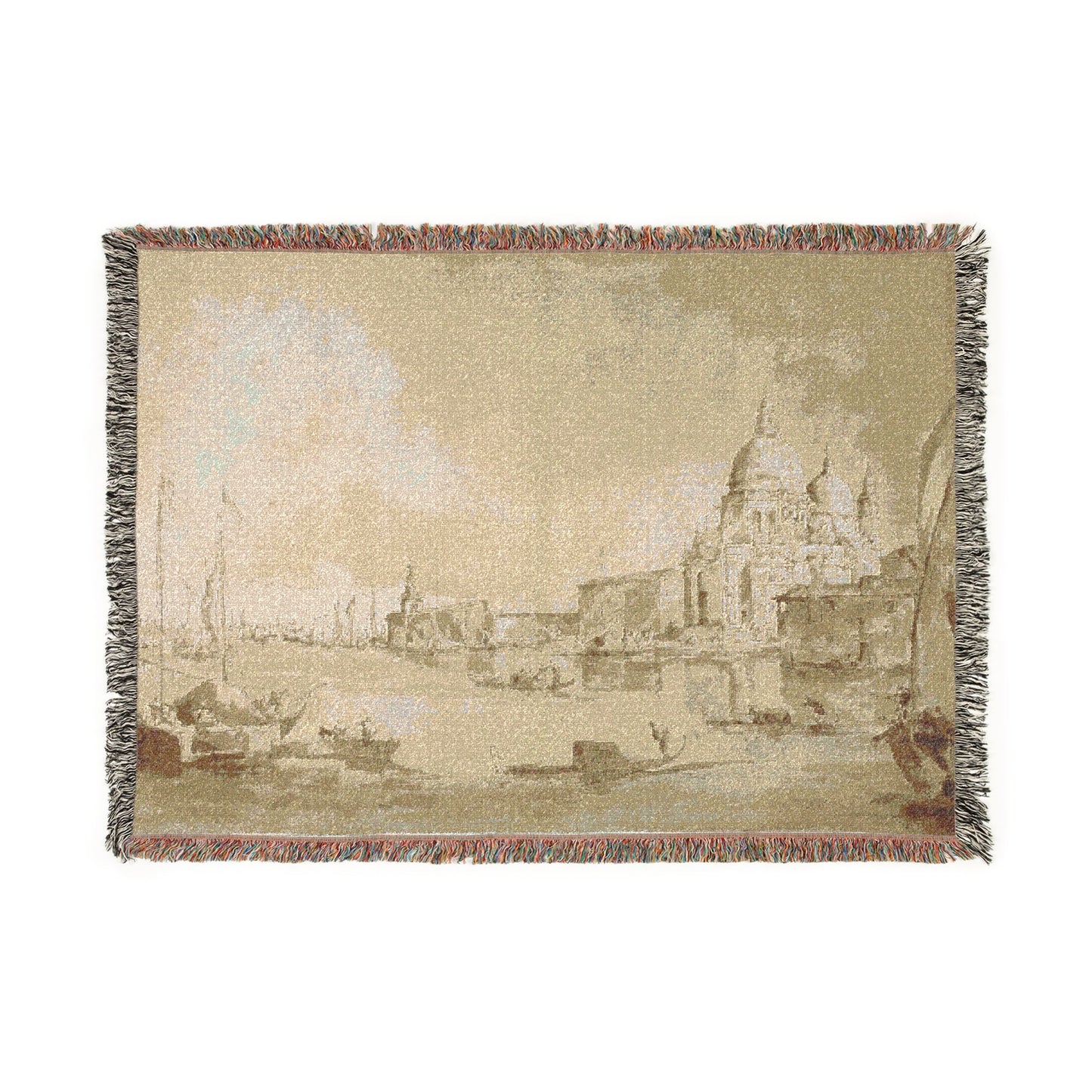 Imitator of Francesco Guardi - Bacino di San Marco with the Dogana del Mare and Santa Maria della Salute | Woven Tapestry Blanket