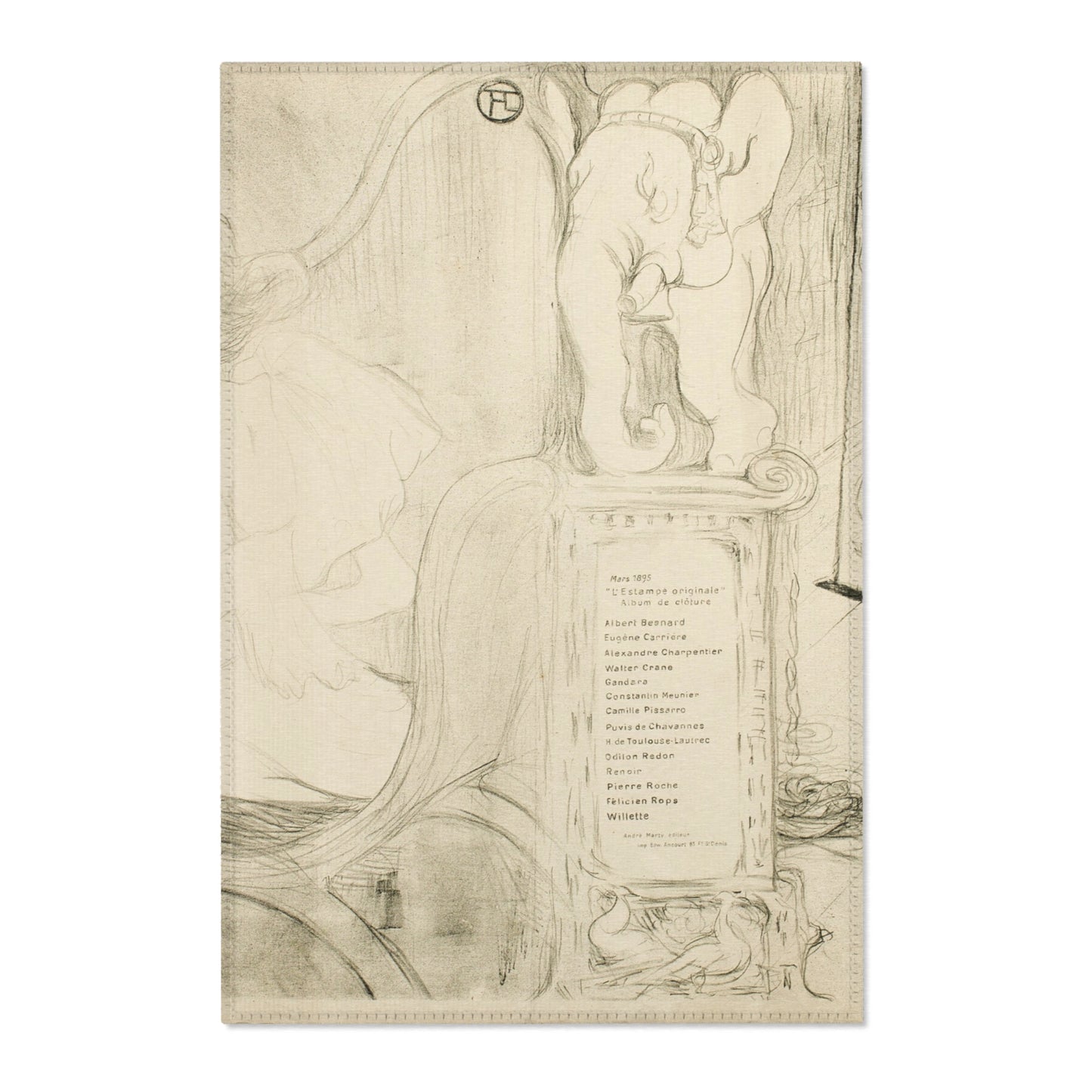 Henri de Toulouse-Lautrec - Cover for L'Estampe originale | Area Rug