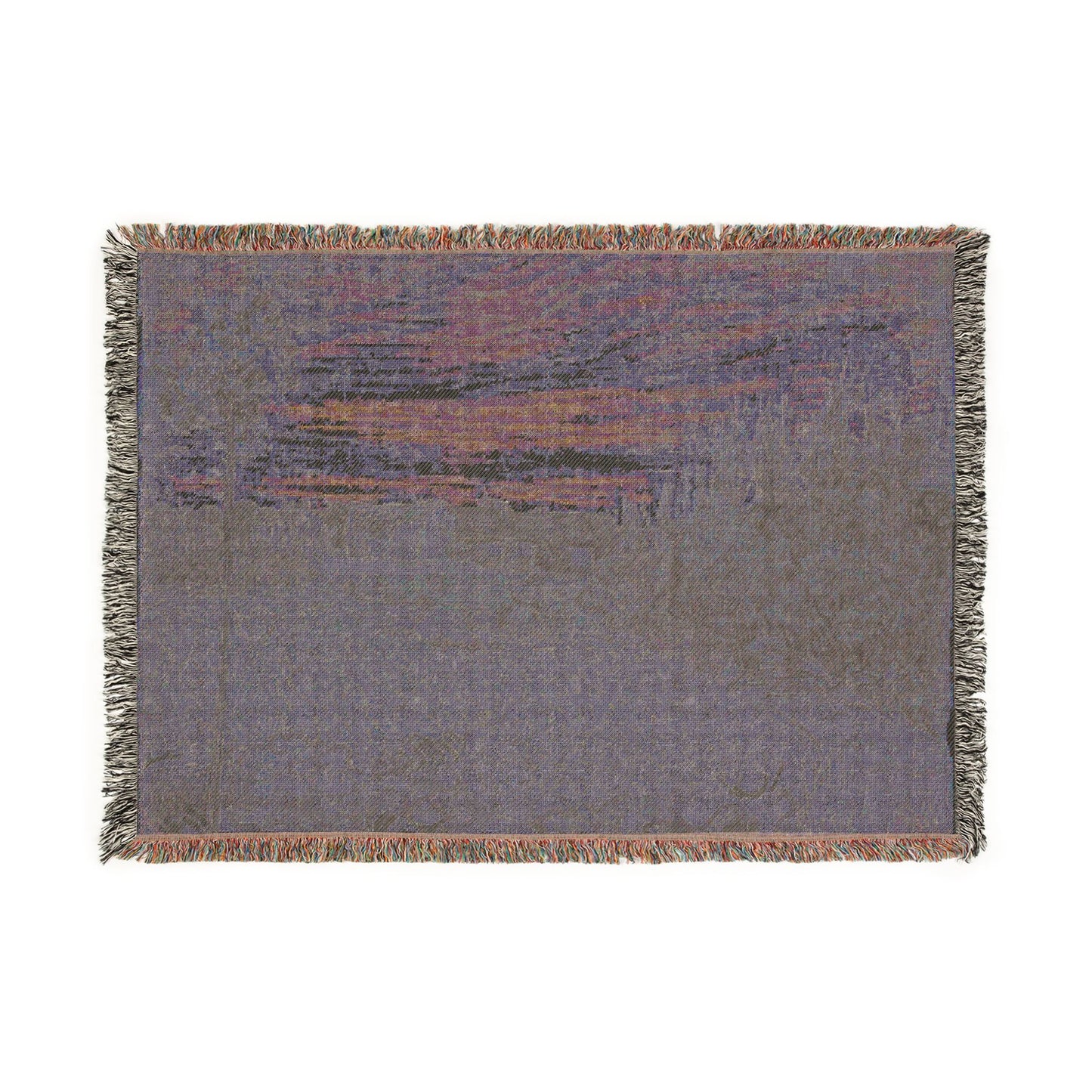 Vincent van Gogh - Cottages with a Woman Working in the Middle Ground | Woven Tapestry Blanket