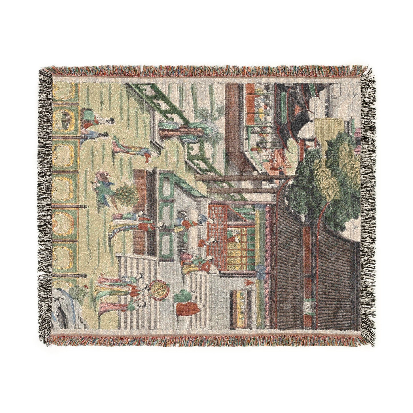 Music in the Jade Palace Woven Throw Blanket