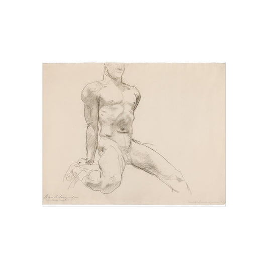 Seated Male Nude with Extended Leg — John Singer Sargent Fine Art Poster