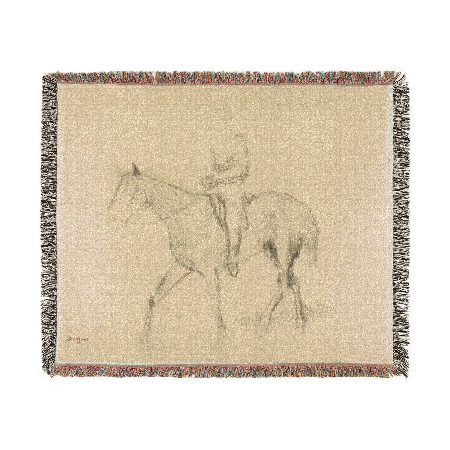Hilaire Germain Edgar Degas - Horse and Rider | Woven Tapestry Blanket