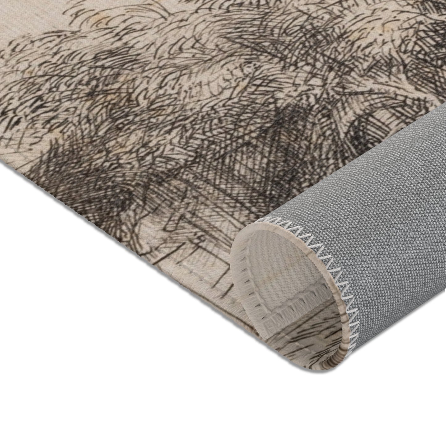 Rembrandt van Rijn - Landscape with a Cow Drinking | Area Rug