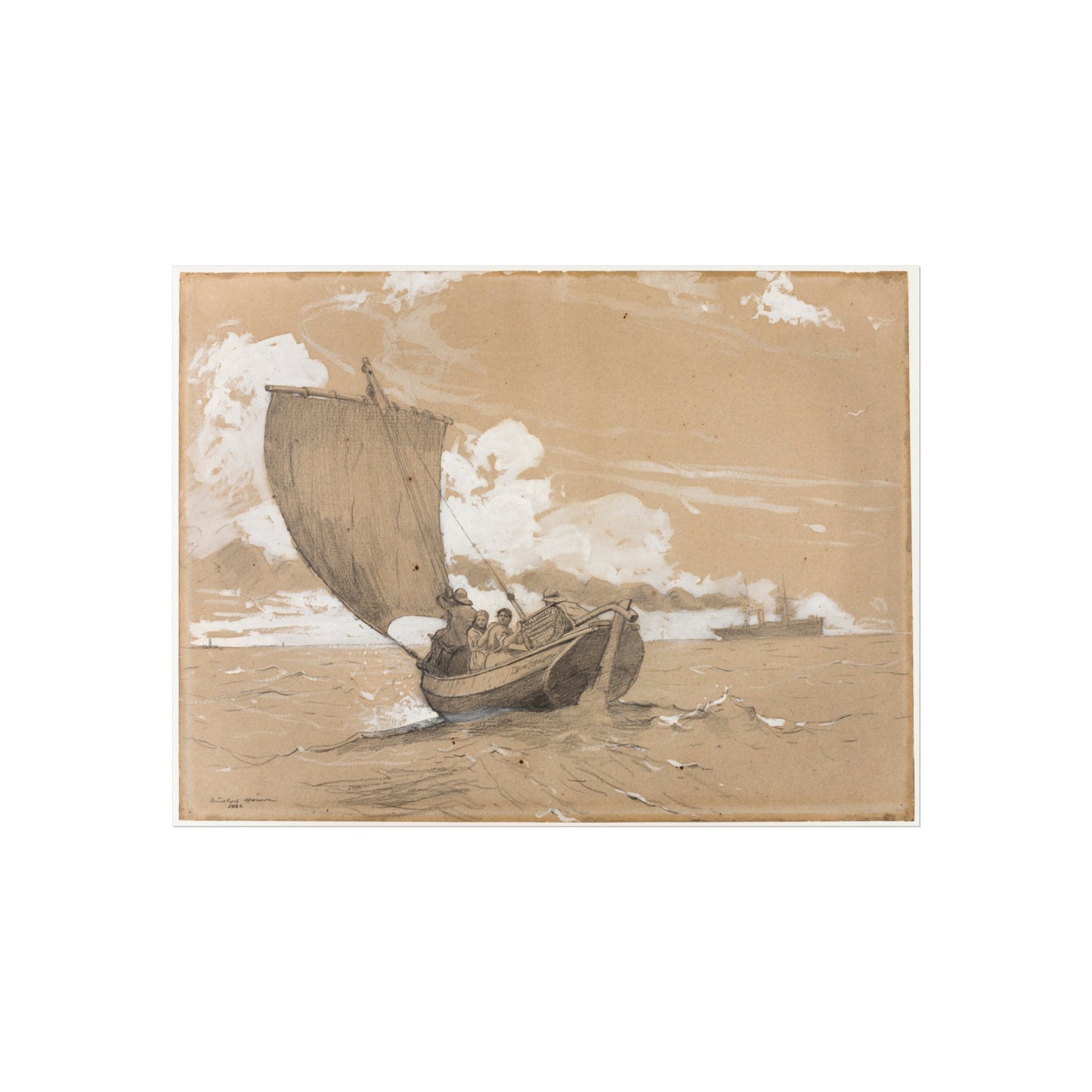 Winslow Homer - Fishing off Scarborough | Fine Art Poster