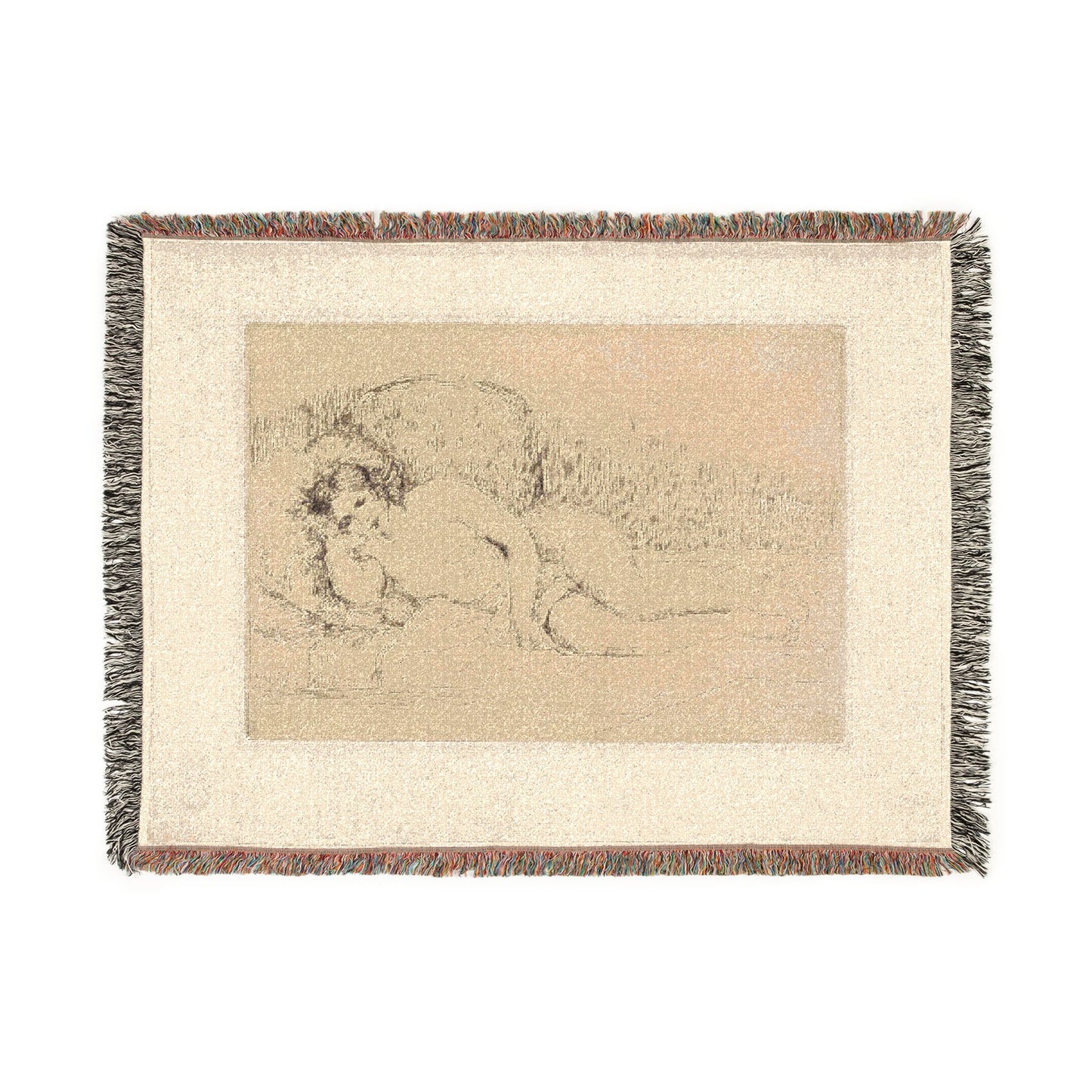 Pierre-Auguste Renoir - Woman Reclining, to the Left | Woven Tapestry Blanket
