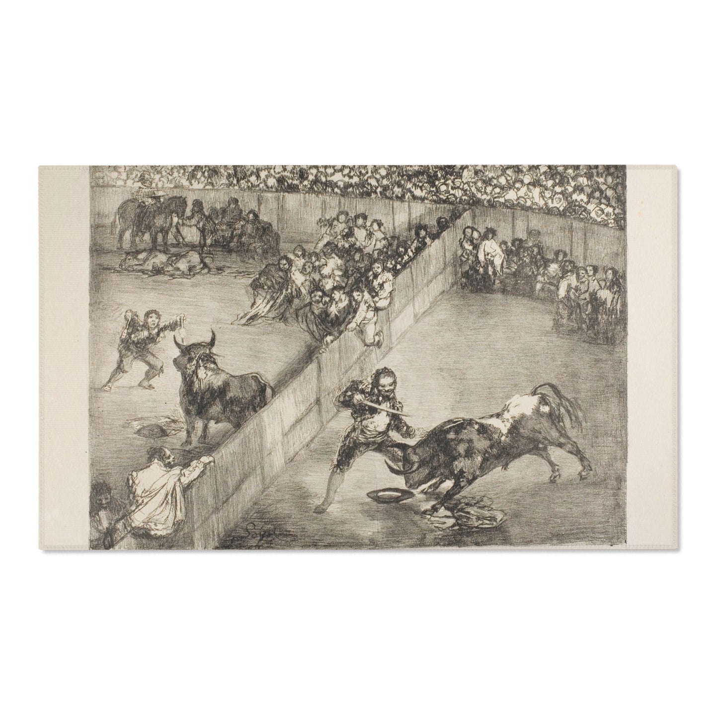 Francisco José de Goya y Lucientes - Bullfight in a divided ring, from The Bulls of Bordeaux | Area Rug