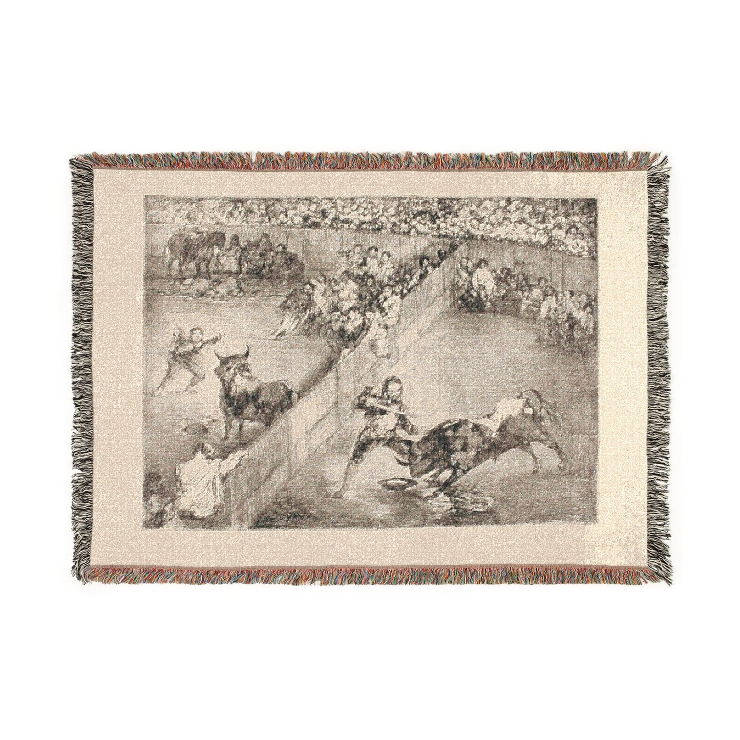Francisco José de Goya y Lucientes - Bullfight in a divided ring, from The Bulls of Bordeaux | Woven Tapestry Blanket