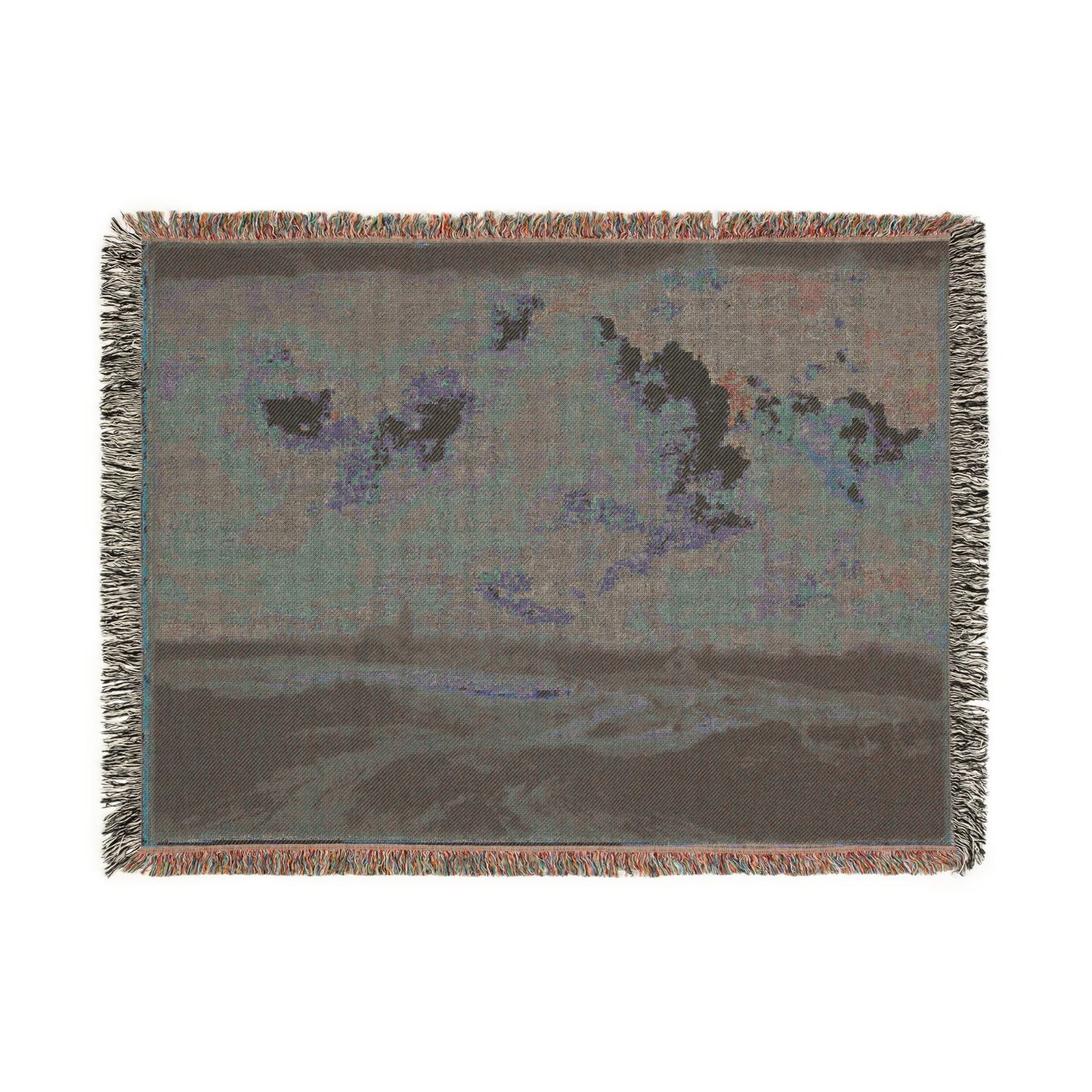 Dresden, Gemäldegalerie Alte Meister, Jacob van Ruisdael, ein Walddorf hinter Dünen | Woven Tapestry Blanket