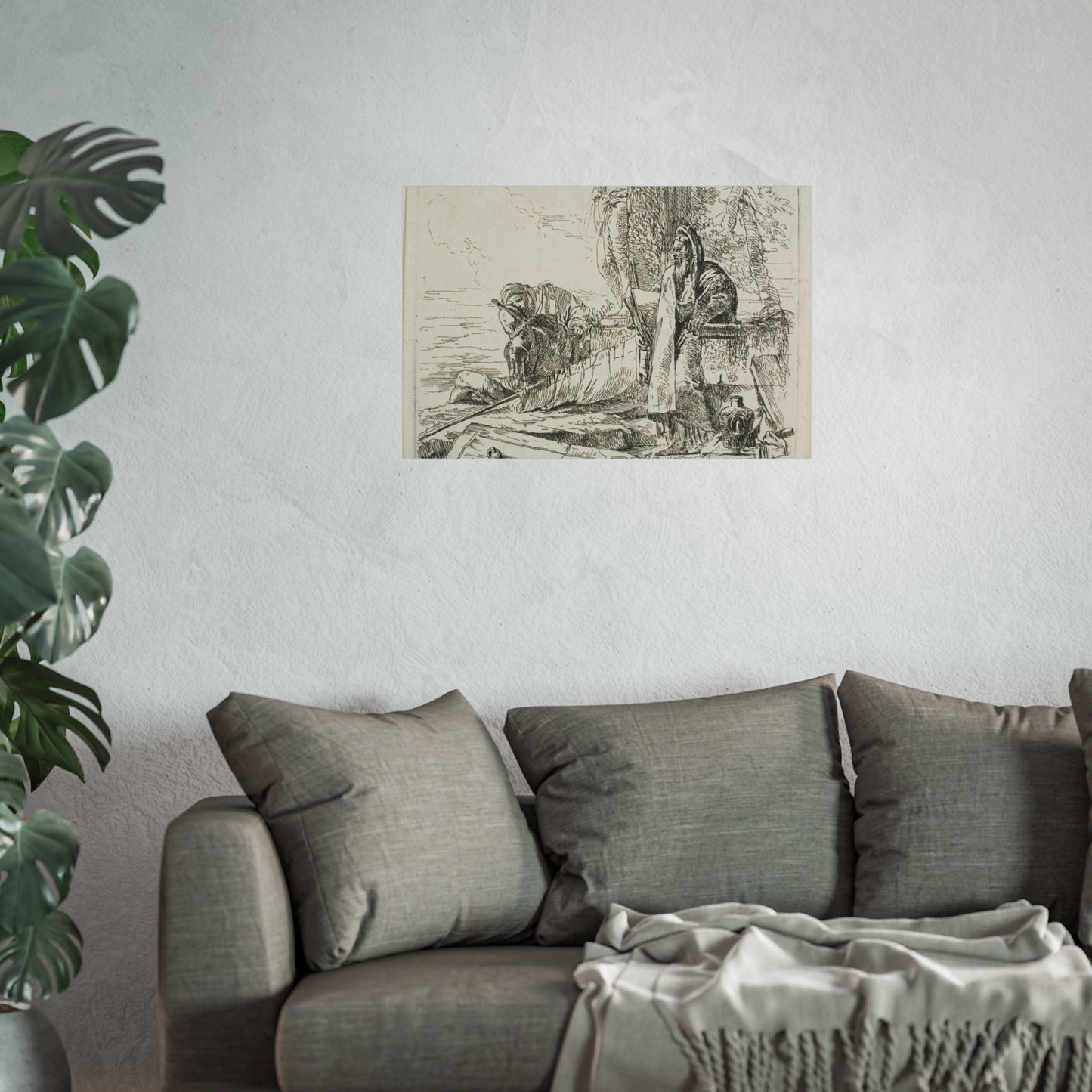 Giovanni Battista Tiepolo - Standing Philosopher and Two Other Figures, from Capricci | Fine Art Poster