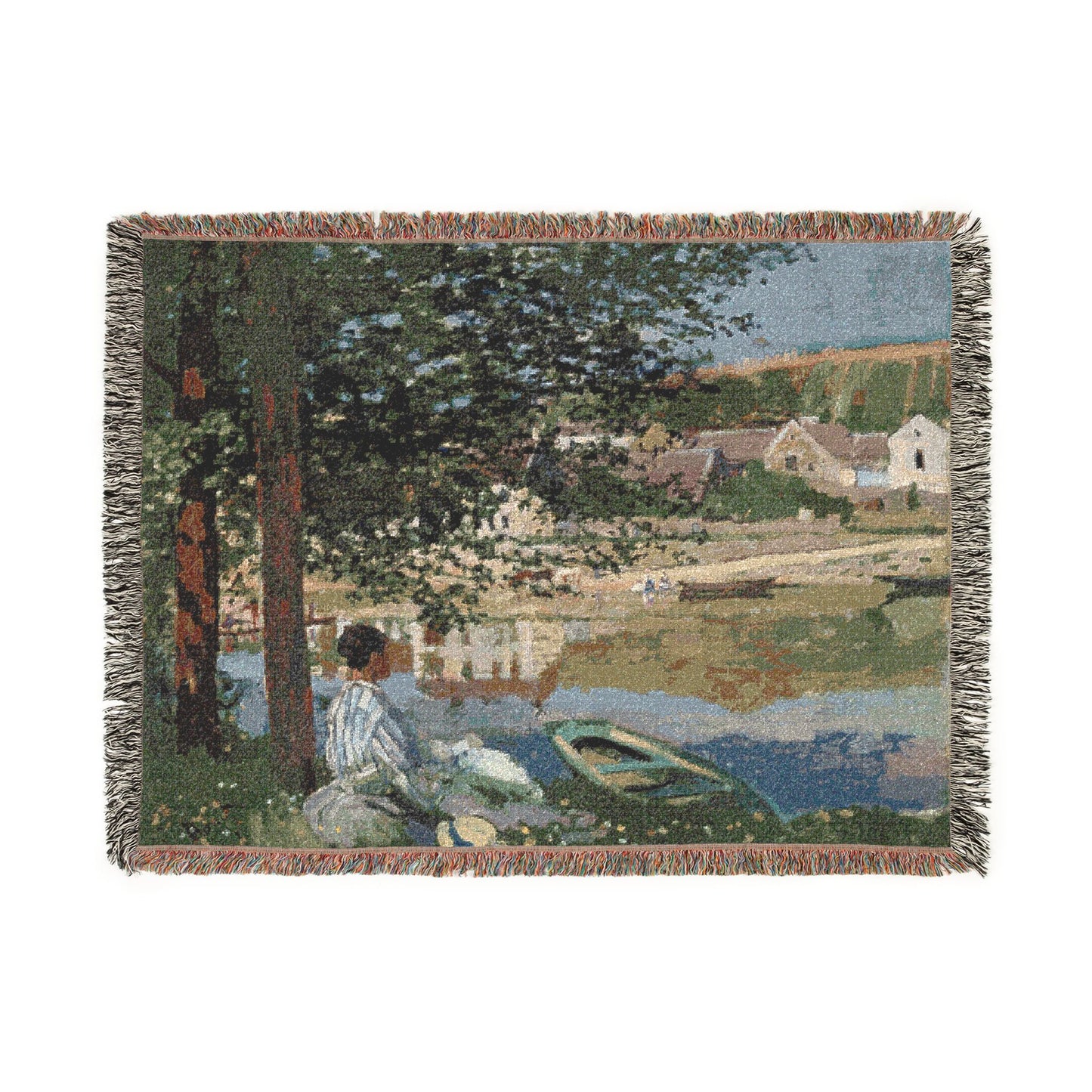 Claude Monet - On the Bank of the Seine, Bennecourt | Woven Tapestry Blanket