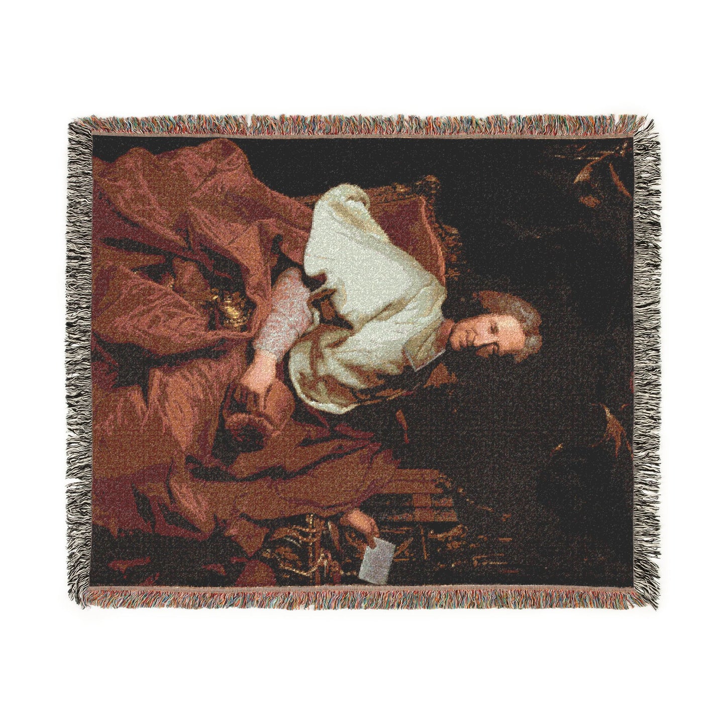 Portrait of Cardinal Guillaume Dubois Woven Throw Blanket